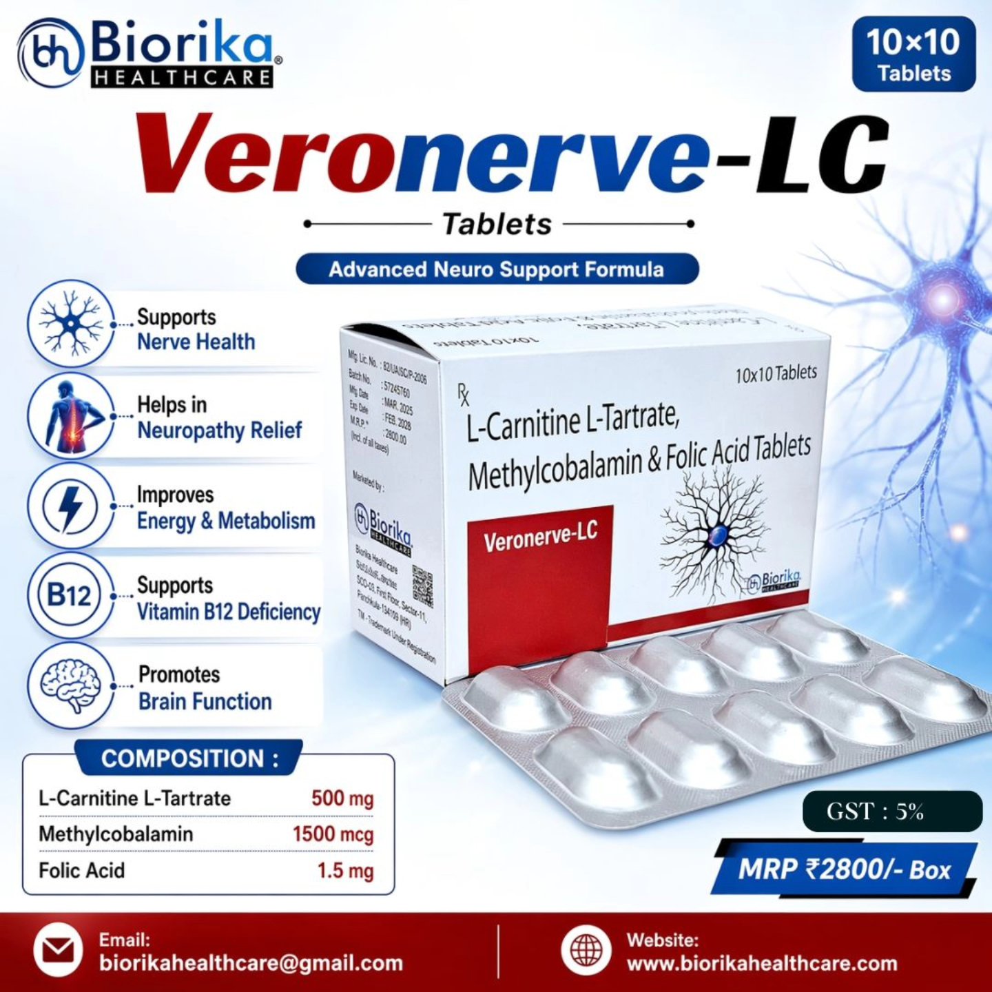 l carnitine used Biorika - #biorikahealthcare #neuroproducts #vitb12 #folic #nervemanagement