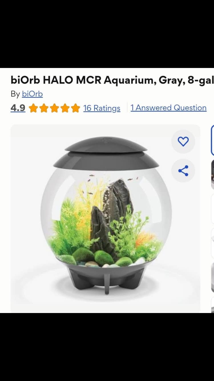 biorb fish aquarium fish tank 8 gallon bubbler accessories CLASSIC 30 with Standard Light inspired by the iconic woodland red fungi biOrb CUBE 12.6-in x 13.6-in
