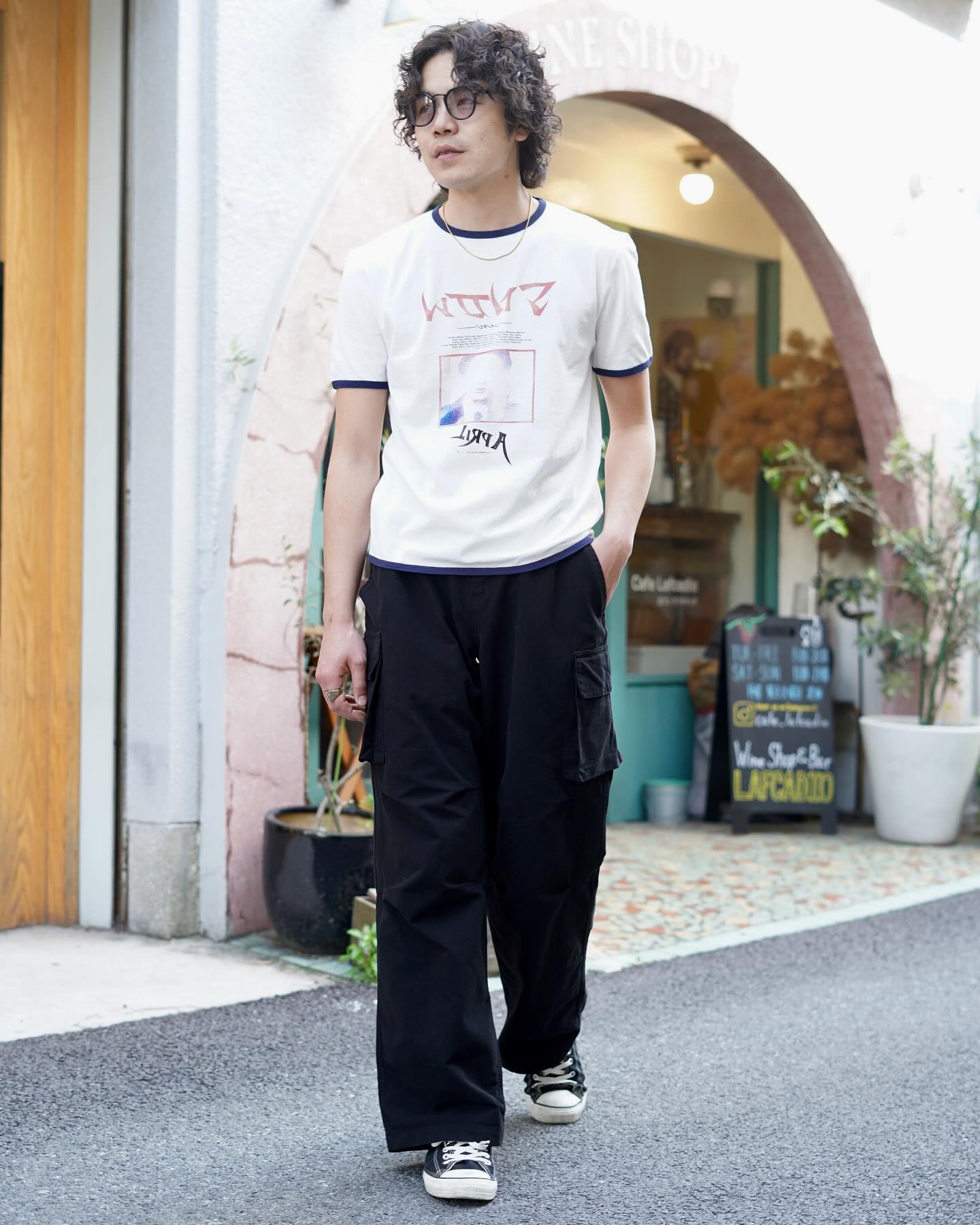 OURLEGACY】 TANKER T-SHIRT col. SNOW SHIGATSU PRINT size. 44 , 46 