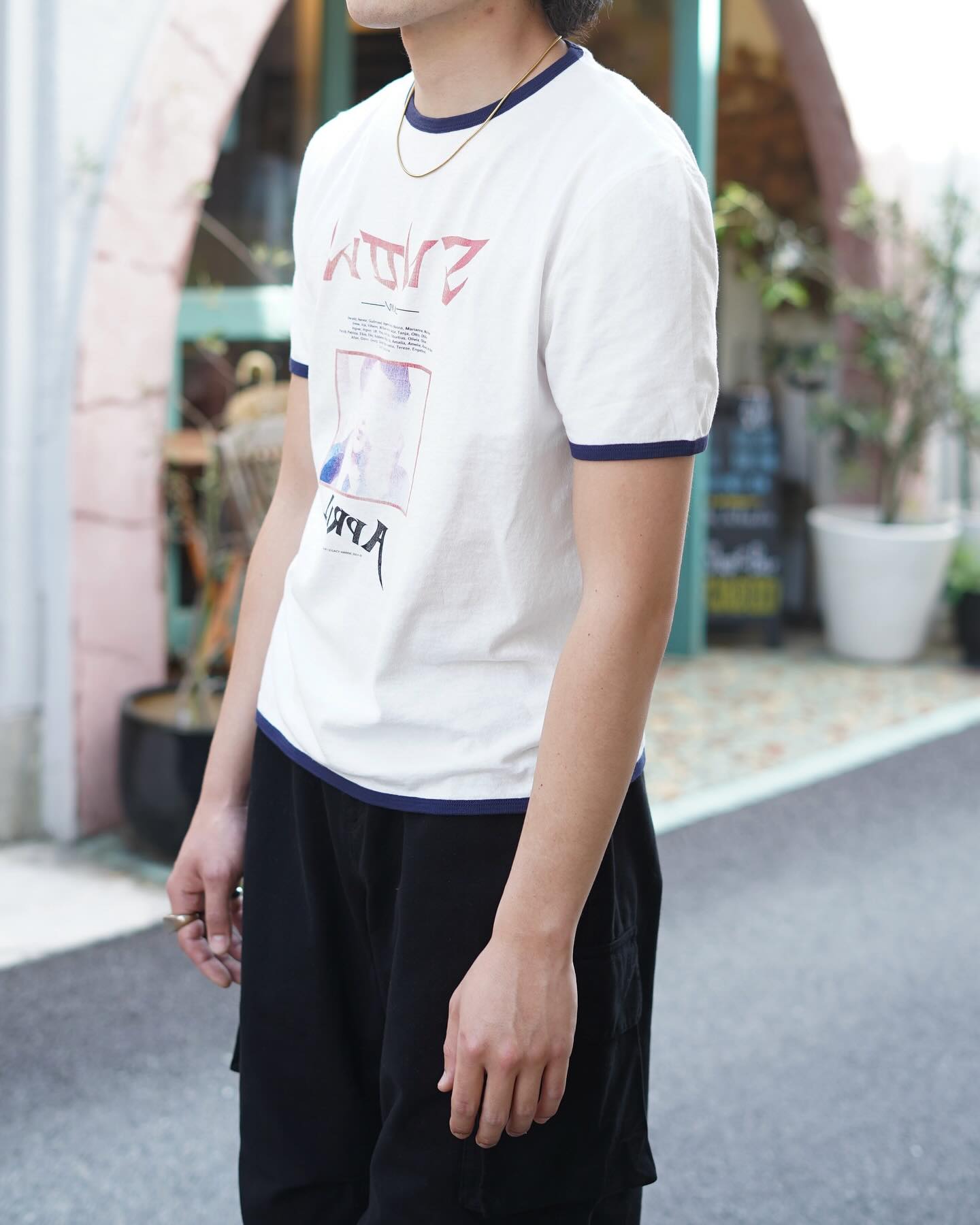 OURLEGACY】 TANKER T-SHIRT col. SNOW SHIGATSU PRINT size. 44 , 46 