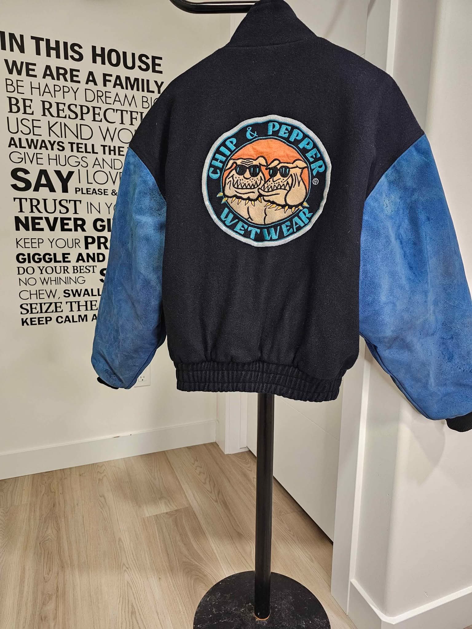 Rare Vintage Chip & Pepper Wet Wear Jacket 90s Letterman Suede 