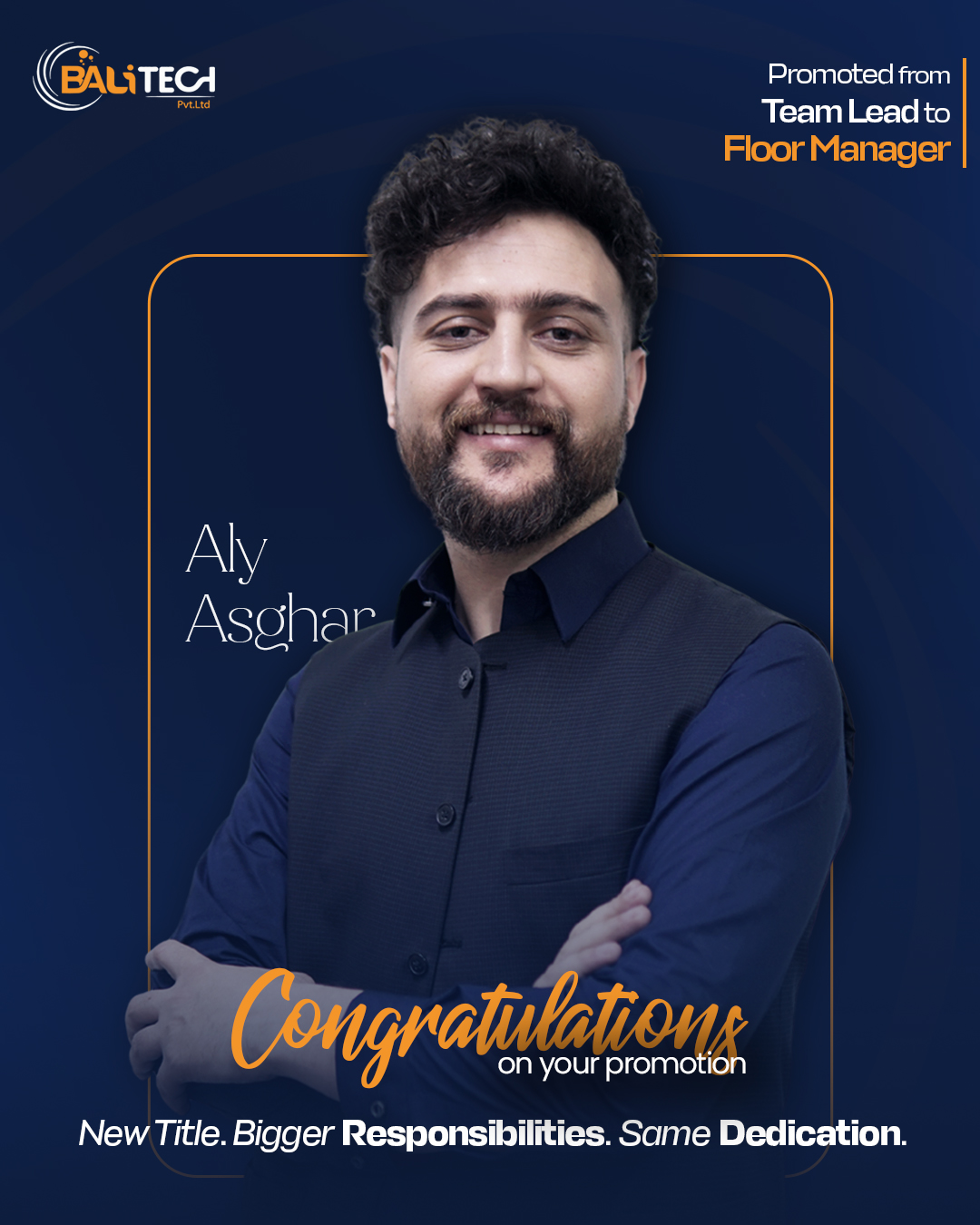 Congratulations to Aly Asghar on his... - Bali Tech Pvt.Ltd | Facebook