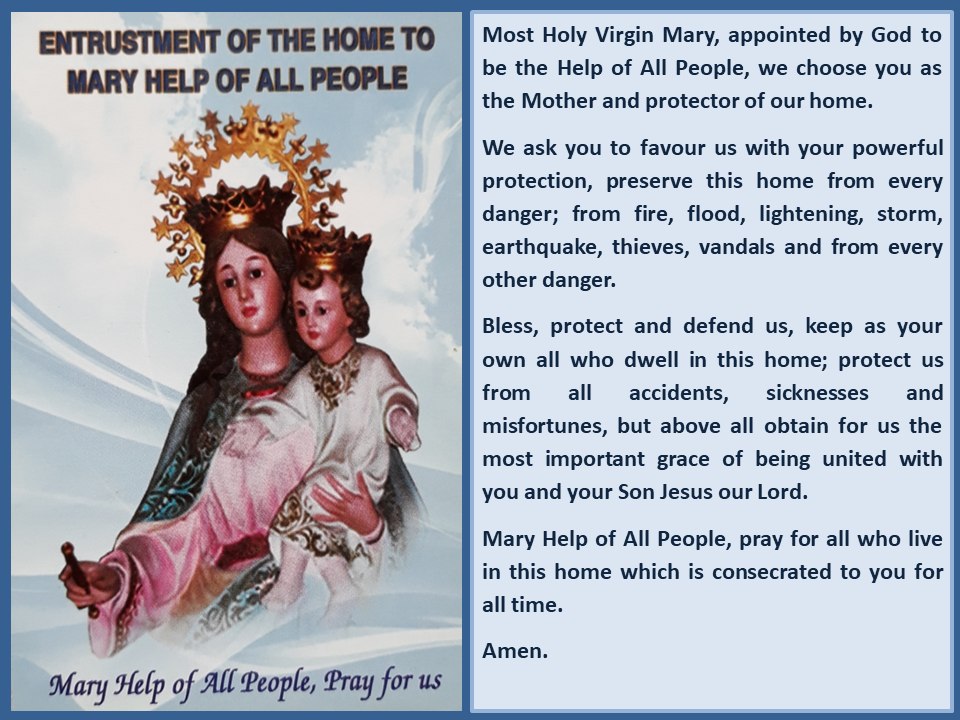 ShareCatholic - Prayer for the Entrustment of the Home to Mary Help of ...