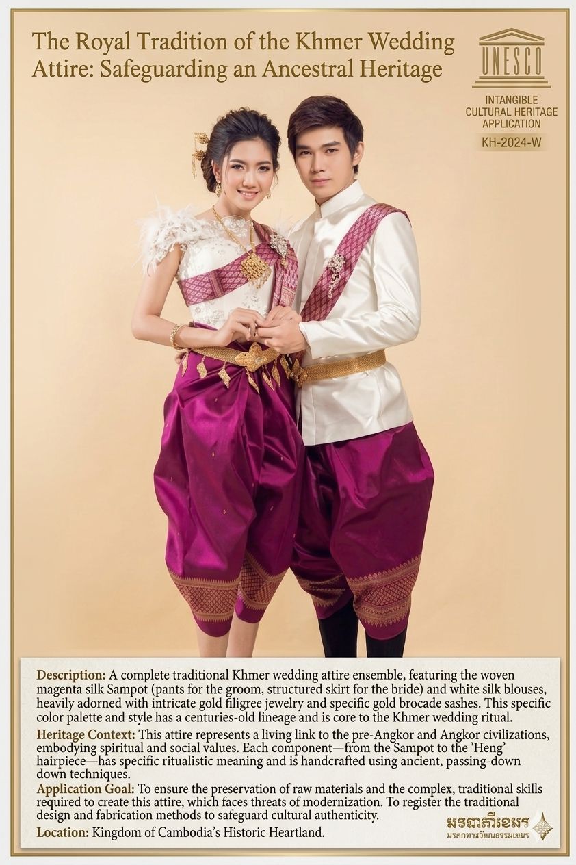 Cambodia's traditional sampot wedding attire