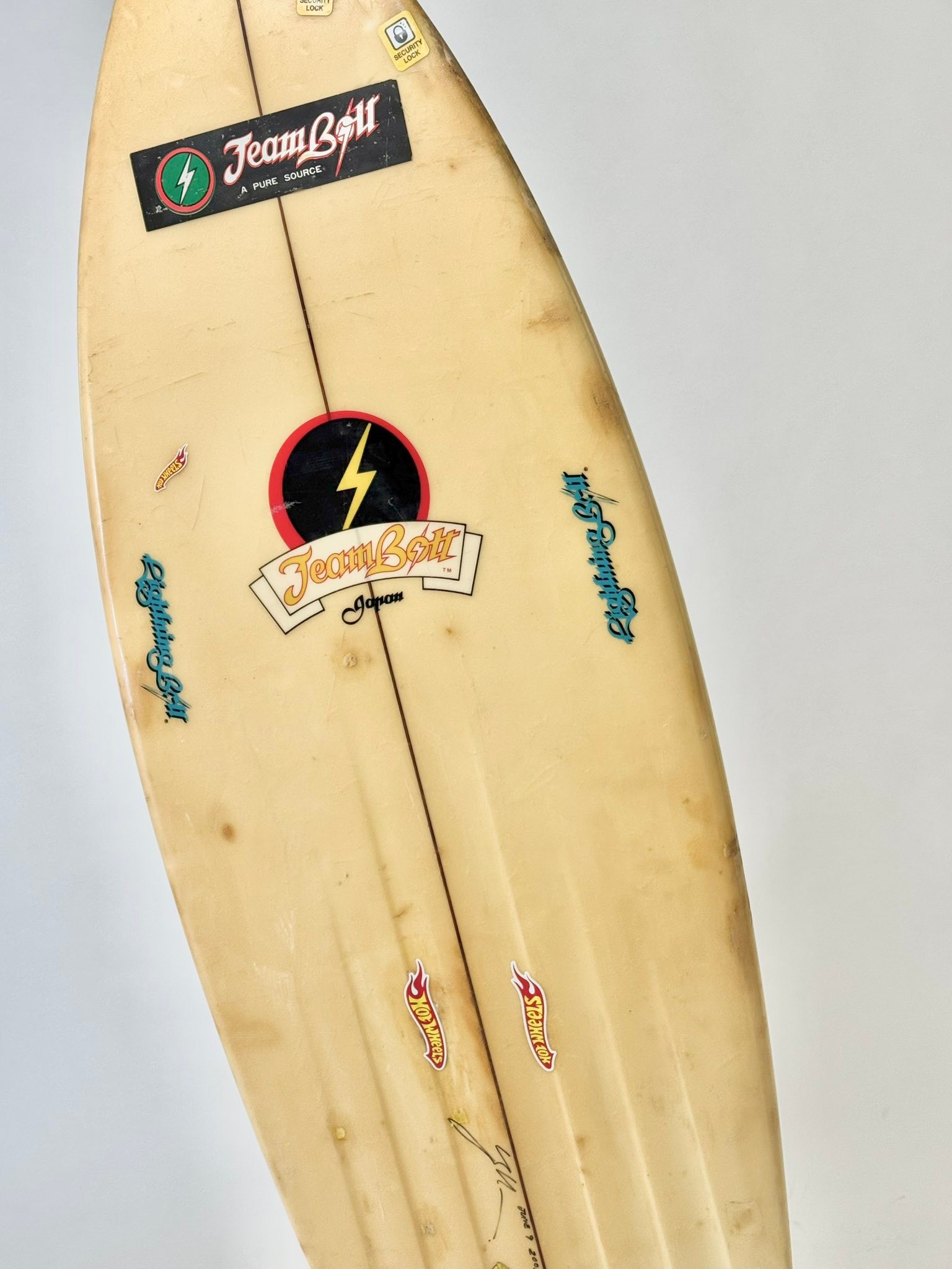 Vintage Yoshinoli Ueda surfboard from Lightning Bolt