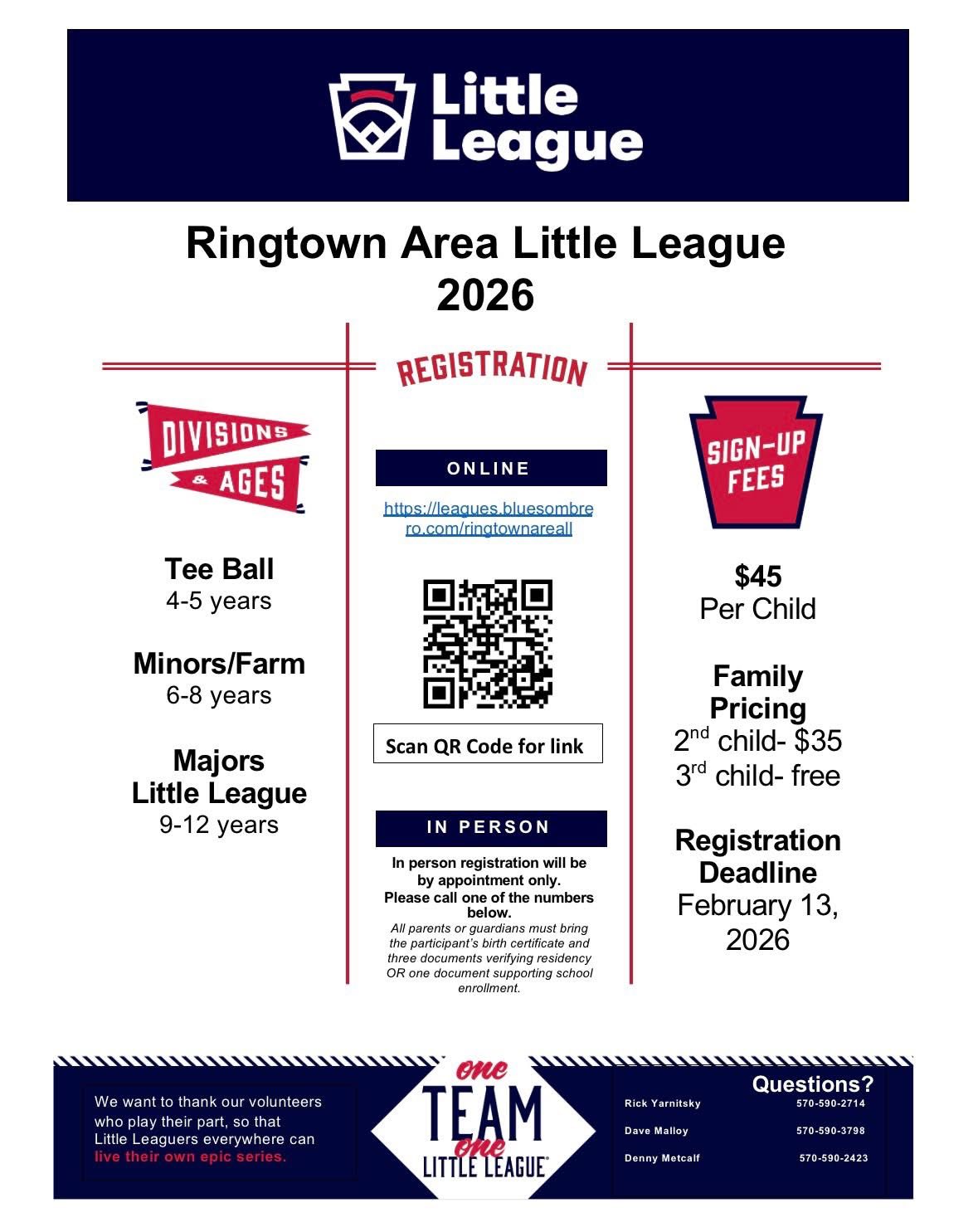 Ringtown Area Little League | Ringtown PA