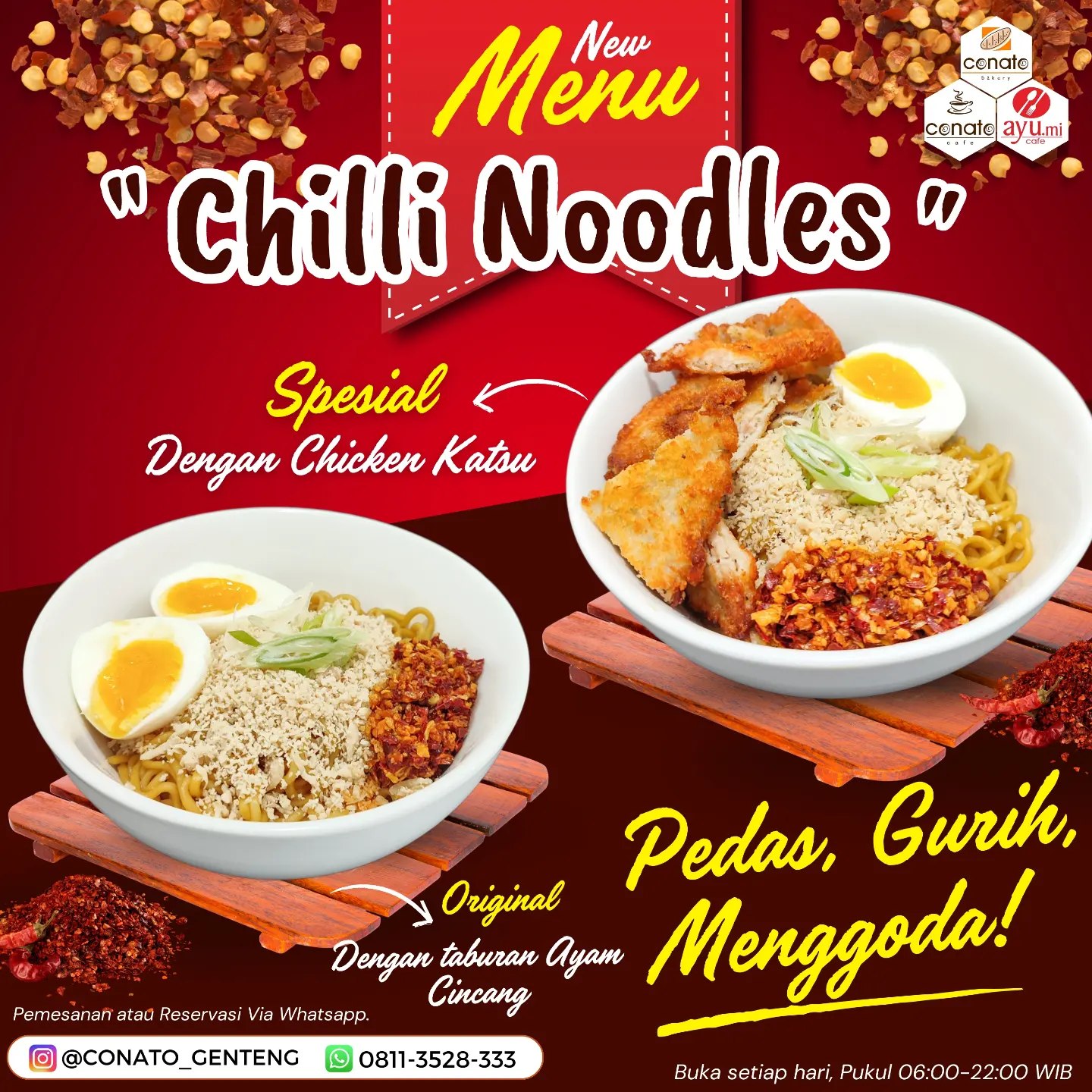 Conato Genteng - New Menu !! 😍🥳 Chilli Noodles 🍜🌶 Pedas,...