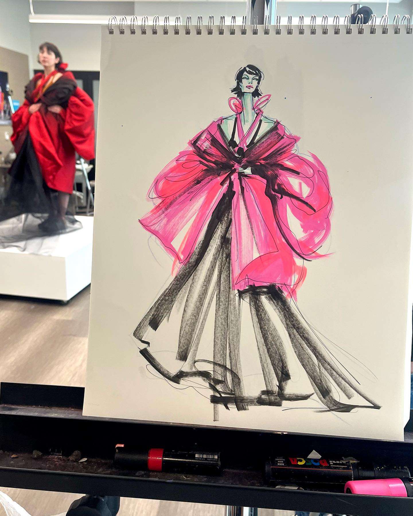 Model drawing with advanced fashion sketching #modeldrawing 