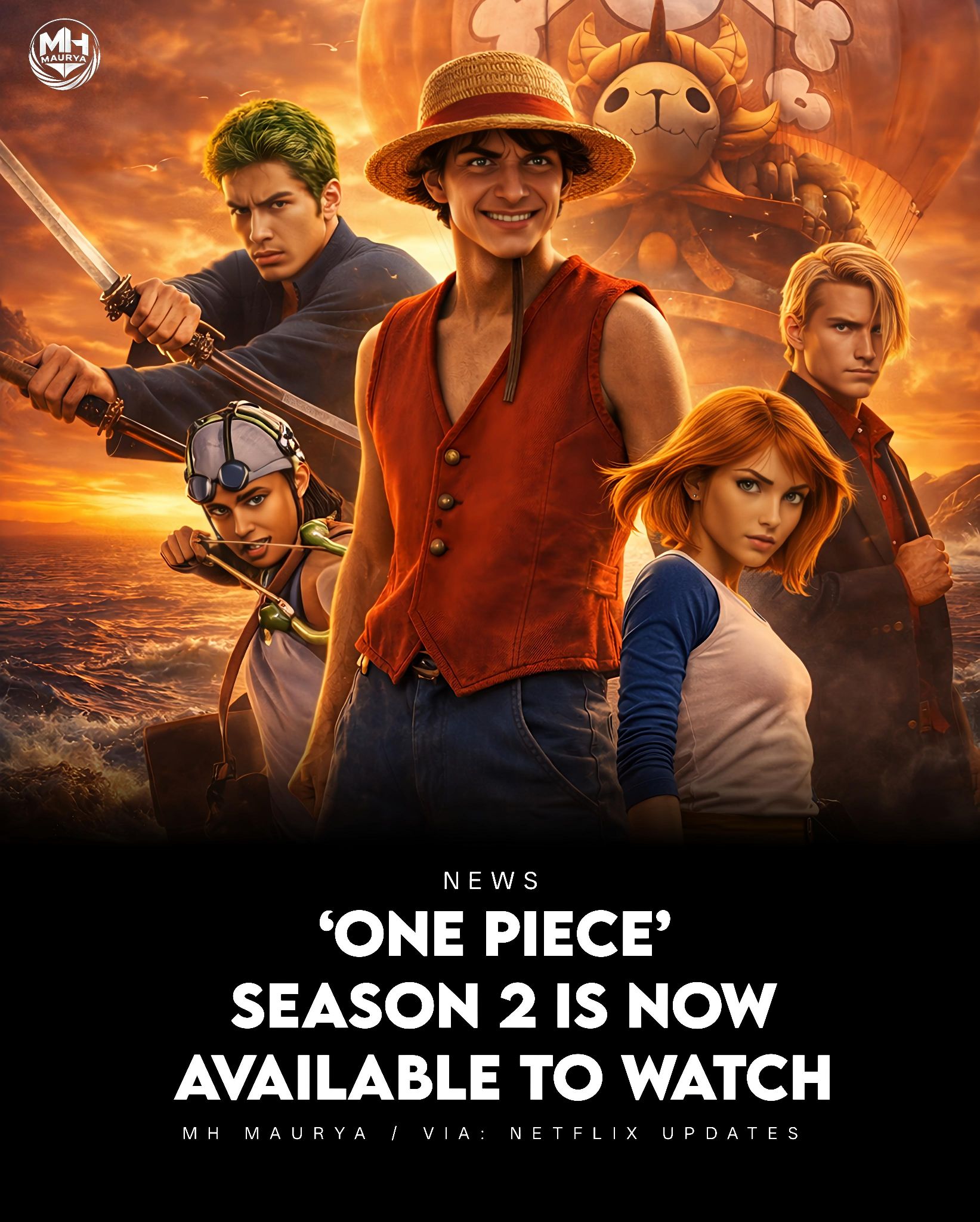 New poster revealed for One Piece Season 2 ☠️🏴‍☠️ The Straw