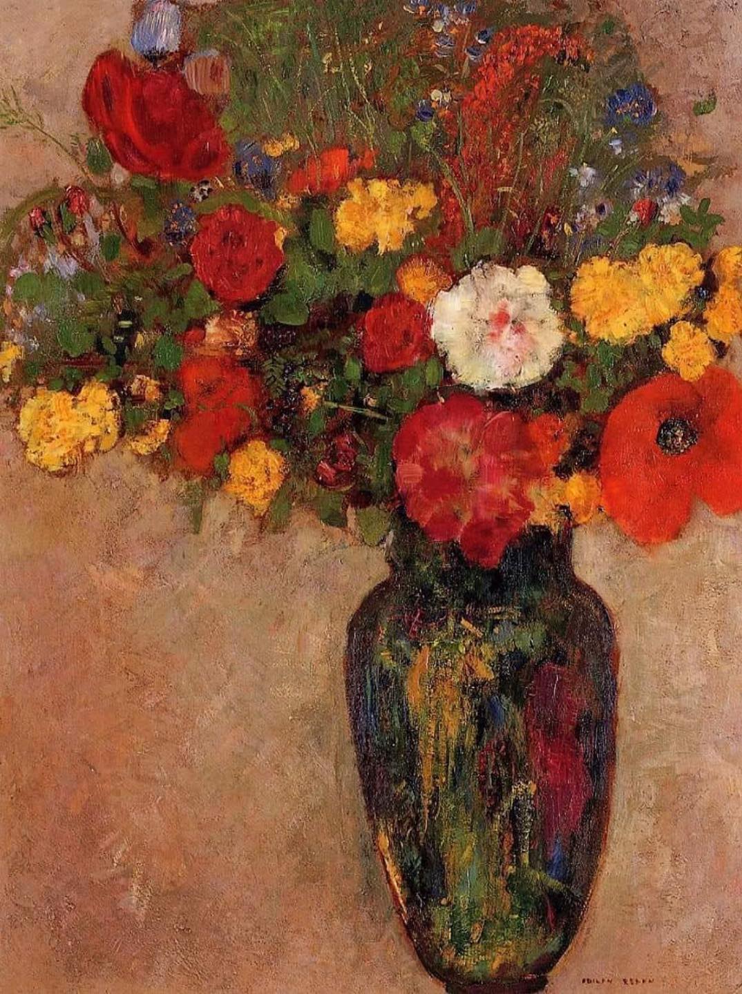 Odilon Redon (French, 20 April 1840 – 6 July 1916) Vase de fleurs