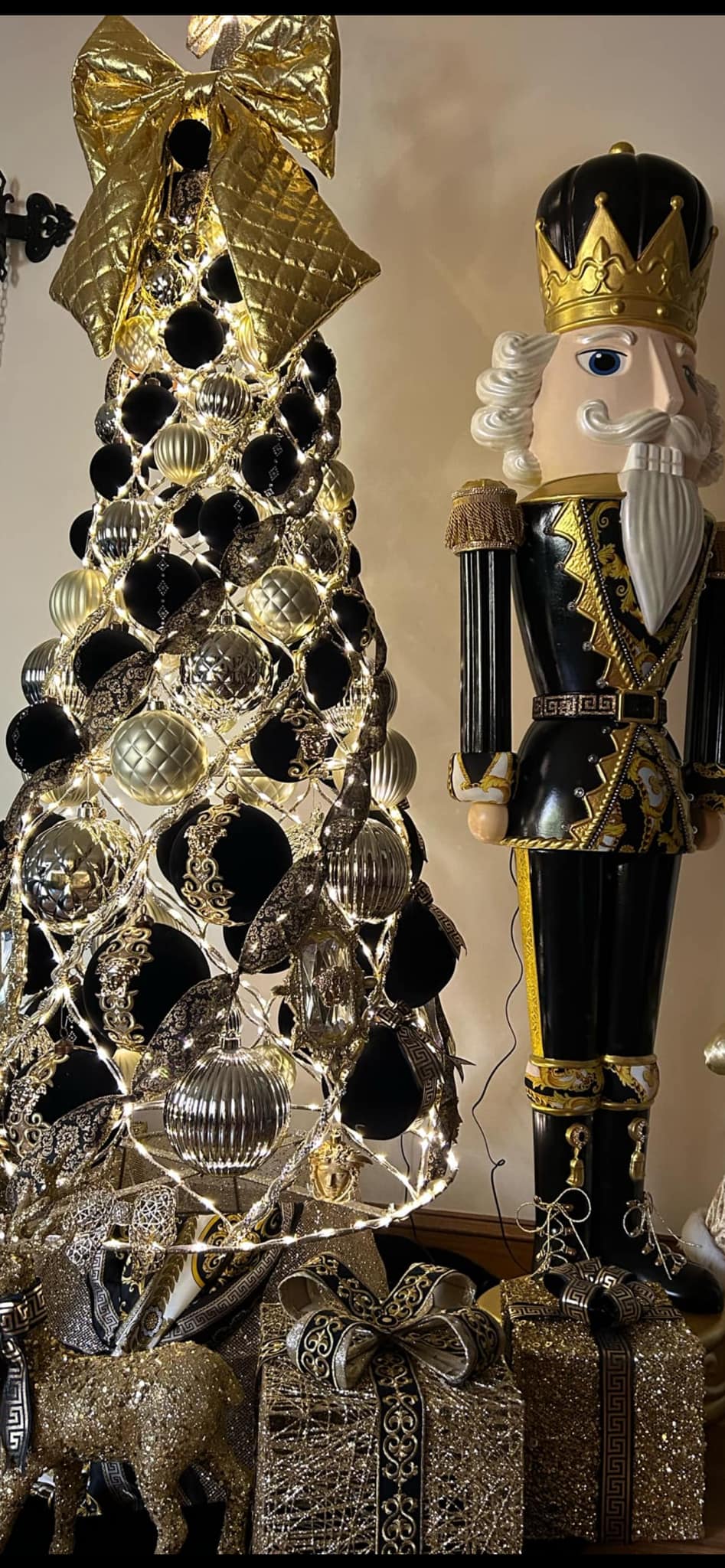 Versace themed Big Lots nutcracker Christmas decoration