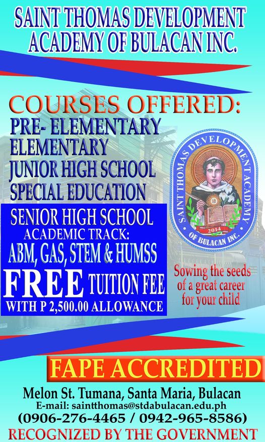 ENROLLME... - Saint Thomas Development Academy of Bulacan Inc. | Facebook