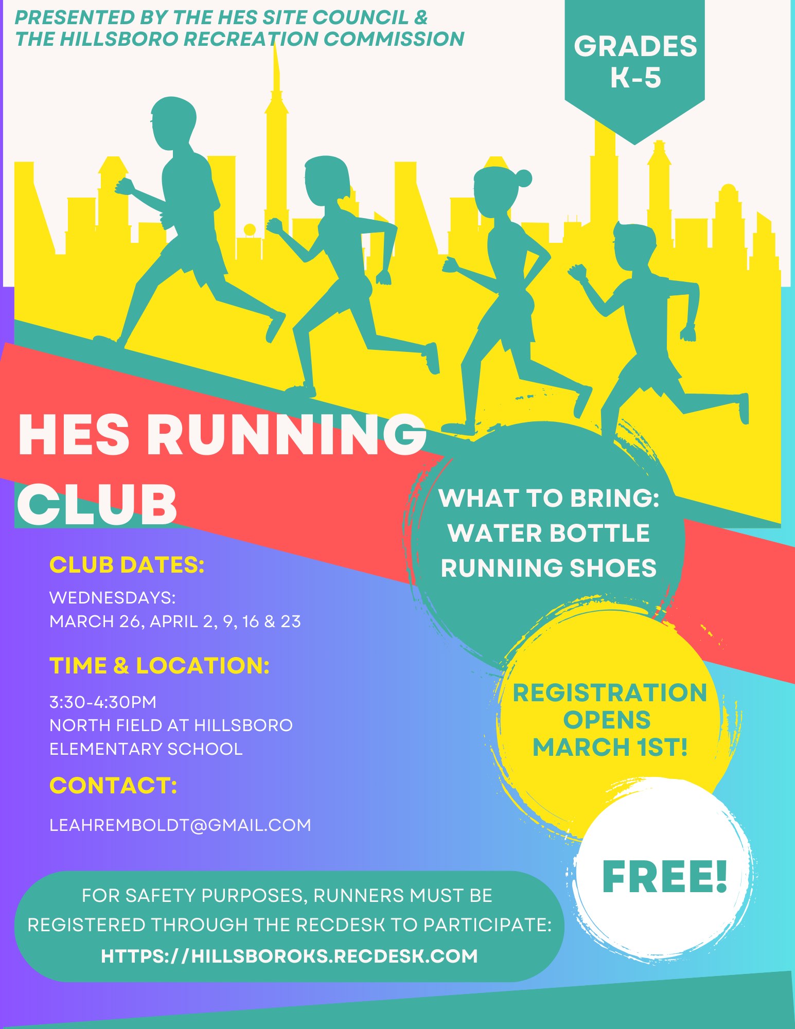Hillsboro - 🏃🏃‍♀️Registration is now open for the HES Running Club!🏃🏃‍♀ ...