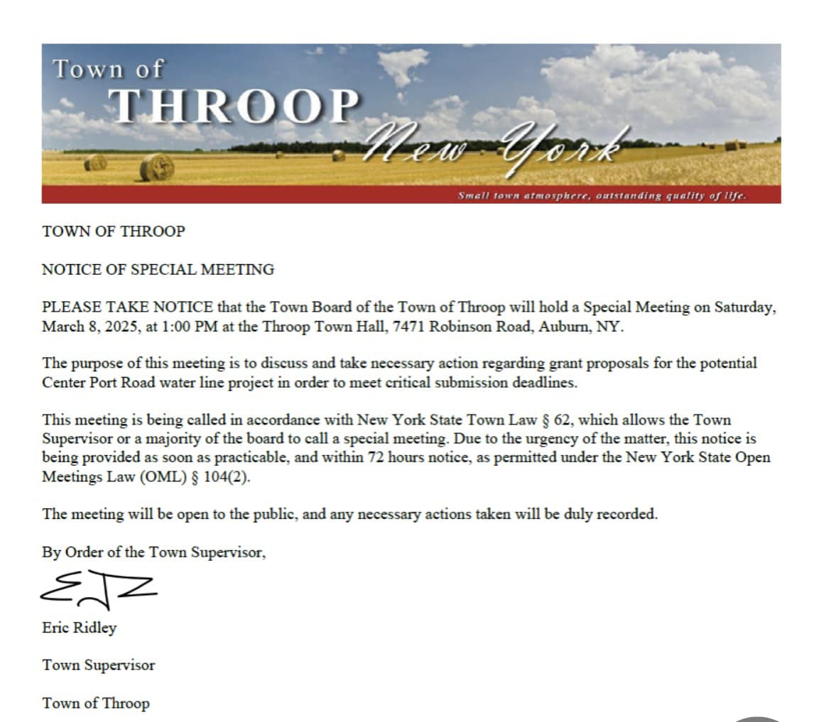 Eric Ridley - Town of Throop Supervisor