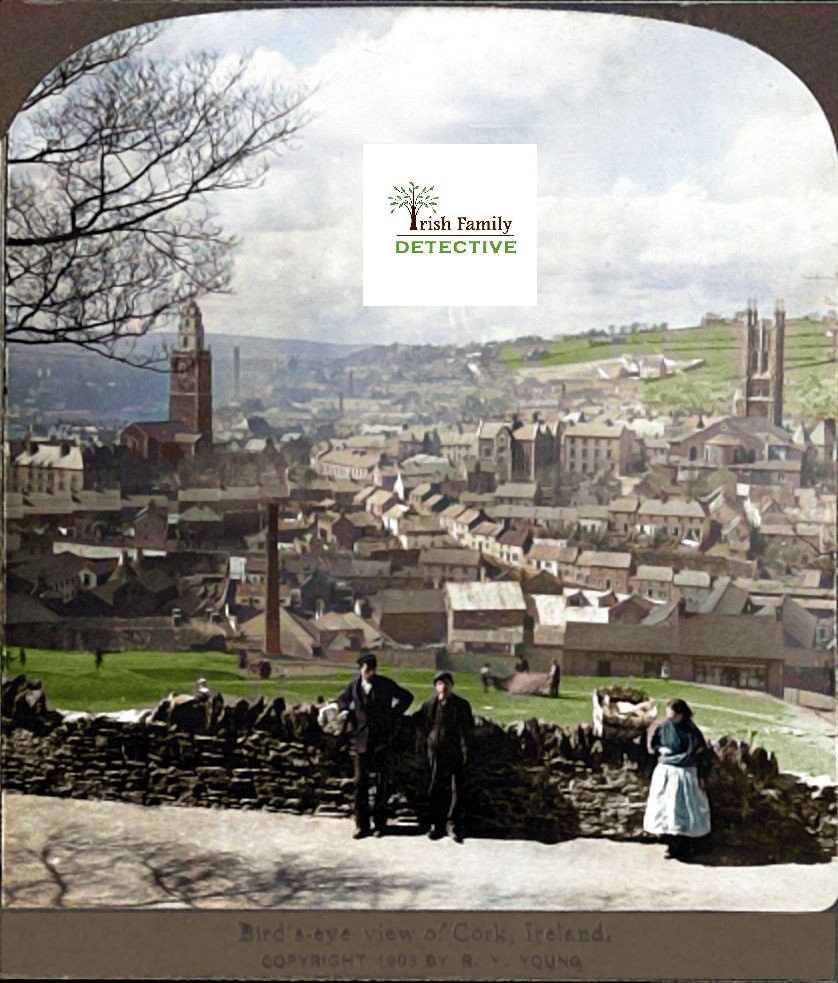Colorized 1890s panoramic view of Cork from Northside