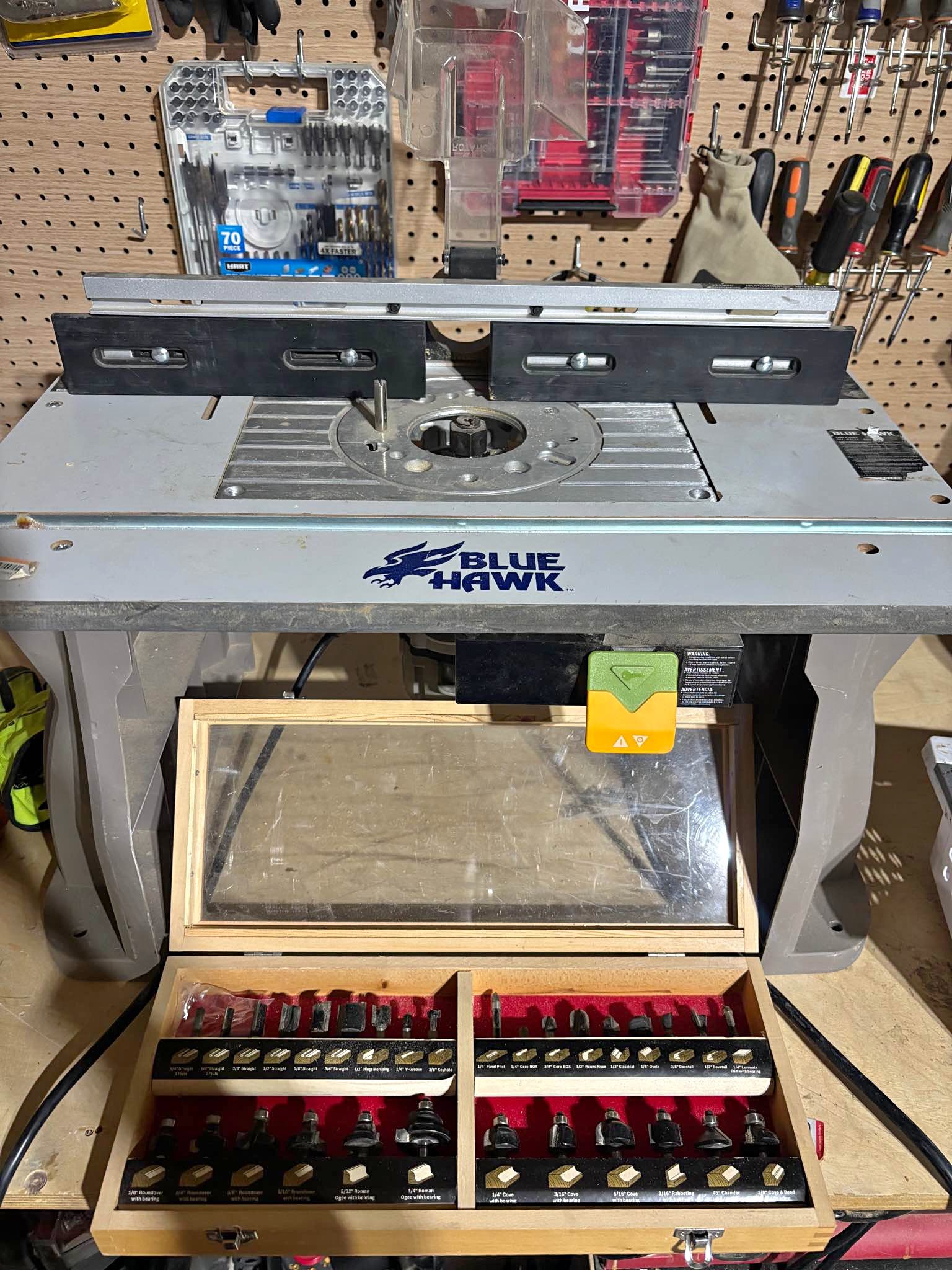 Blue Hawk Router Table + NEW Router Bit Set – Complete Woodworking ...