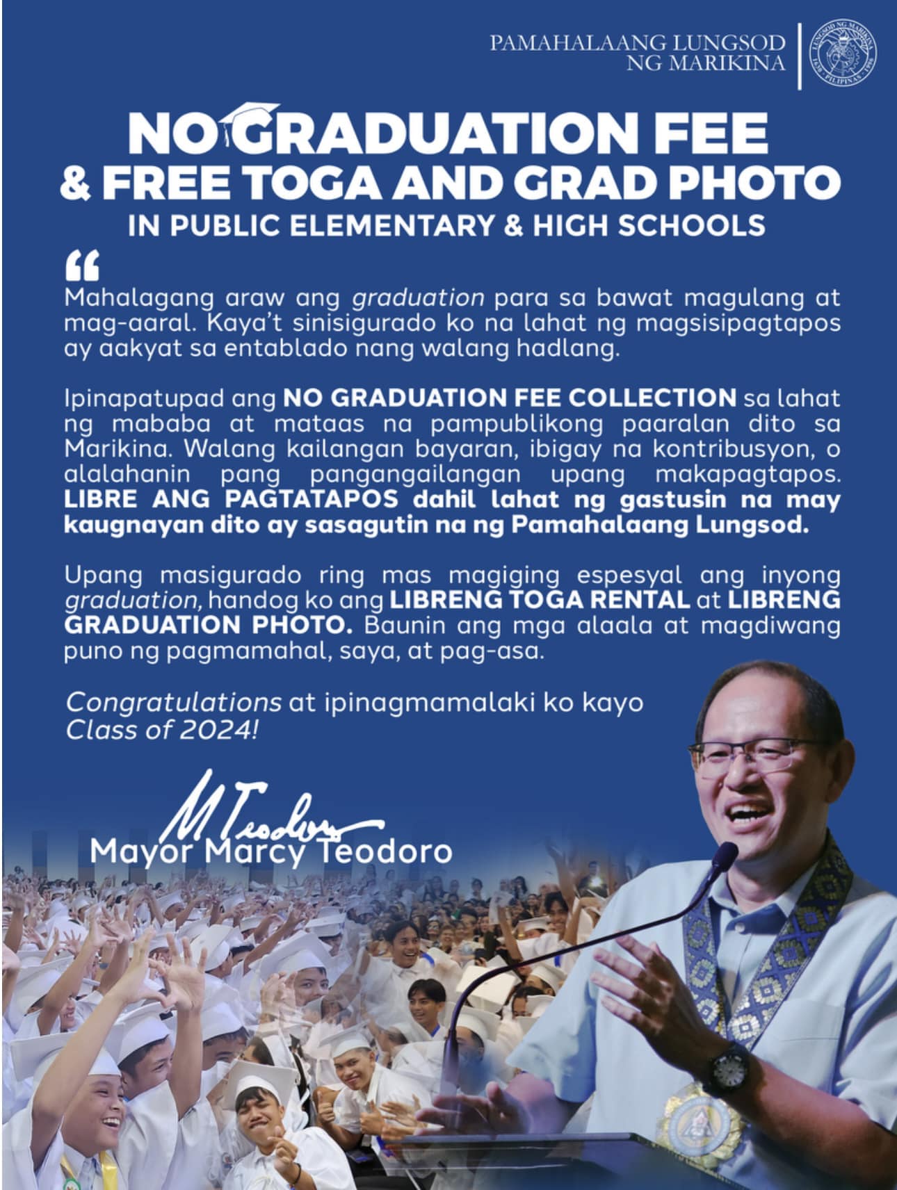 |WALANG GRADUATION FEE, LIBRENG TOGA AT GRAD PHOTO SA PAMPUBLIKONG ...