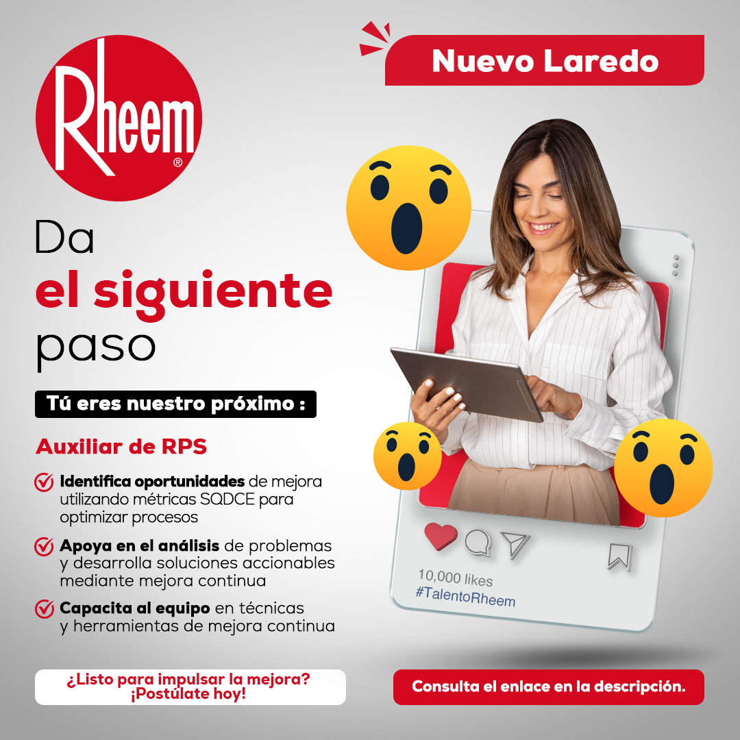 Rheem - Da forma al futuro. ¡Conviértete en Auxiliar de RPS y lidera el ...