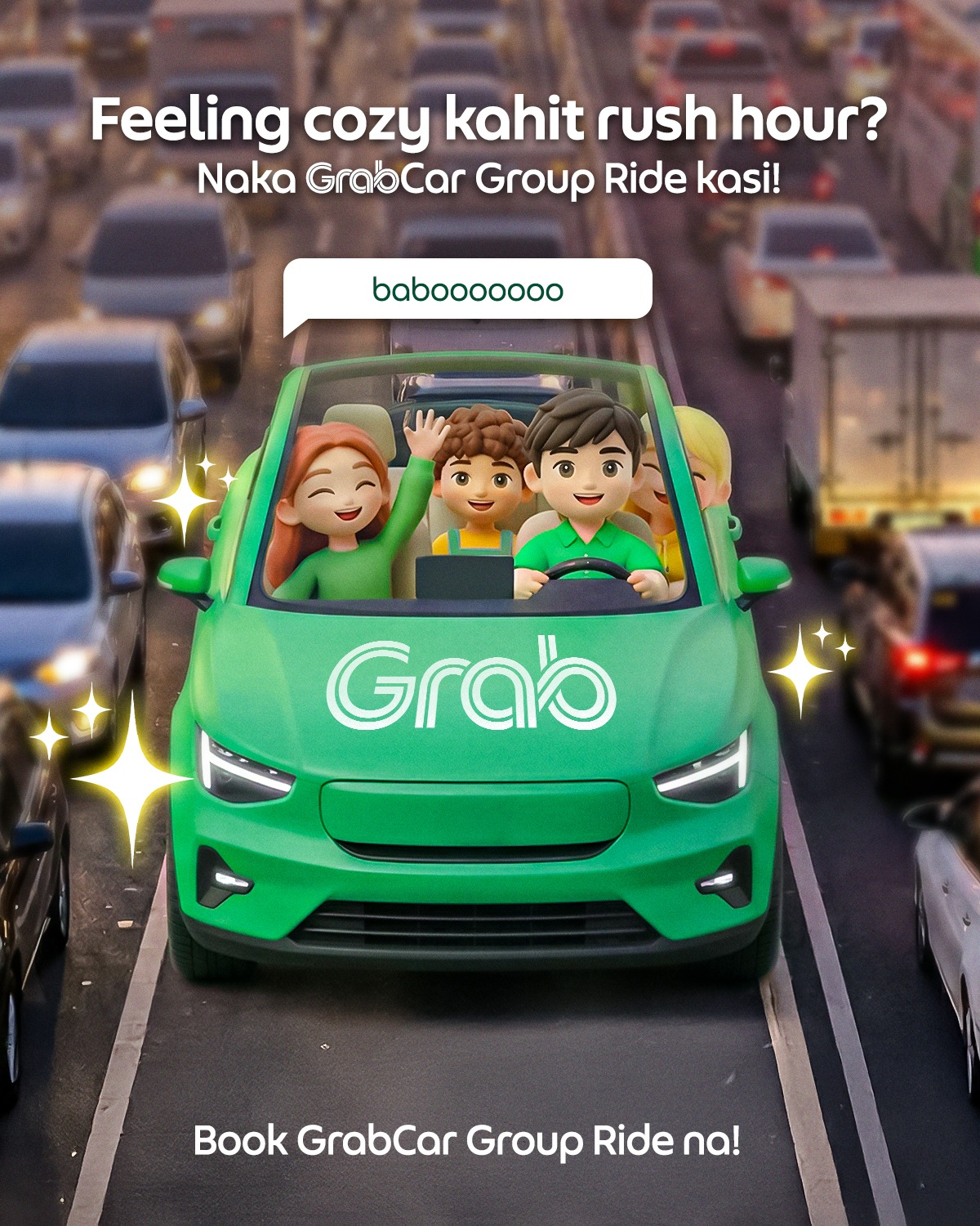 Grab - Iba talaga kapag naka-comfy Group Ride tuwing rush hour! 💖 Book ...