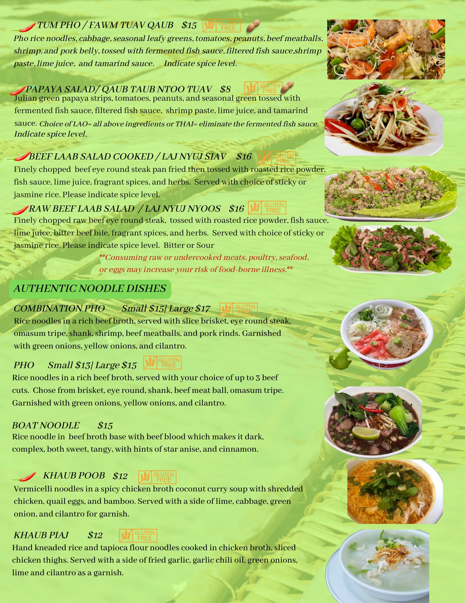 Updated menu.
