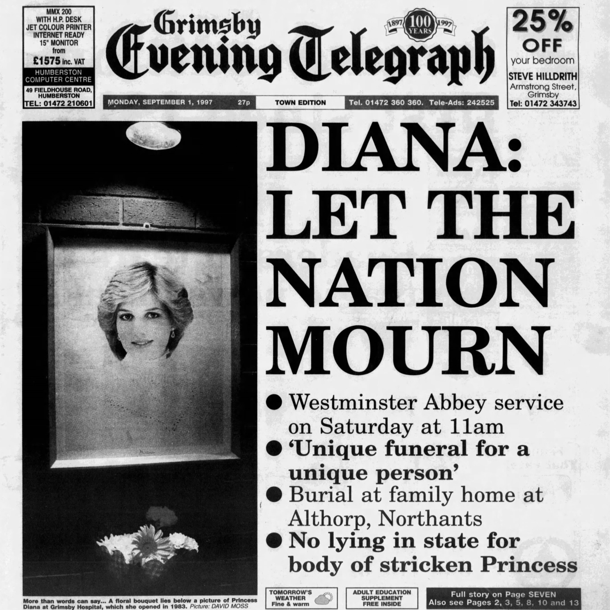 Newspapers.com - Princess Diana passed away in a car accident in