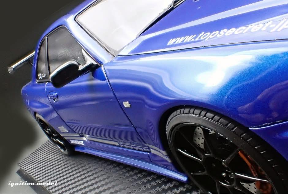 Modèle Réduit Ignition Model Nissan TOP SECRET 34GT-R (BNR34) 1/18 - Bleu Métallisé - Résine - Neuf