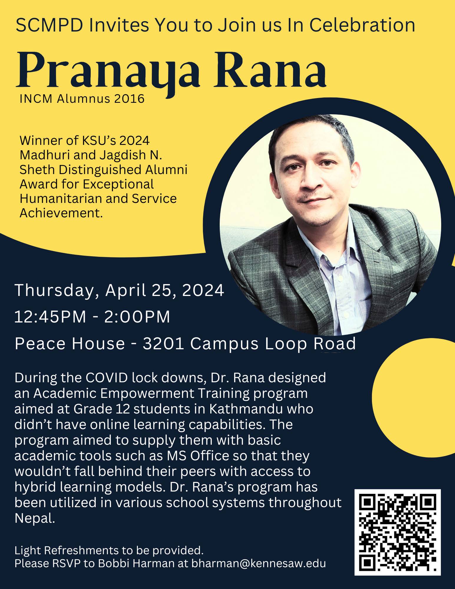 School - Looking forward to welcoming Pranaya Rana, Ph.D. back to the ...