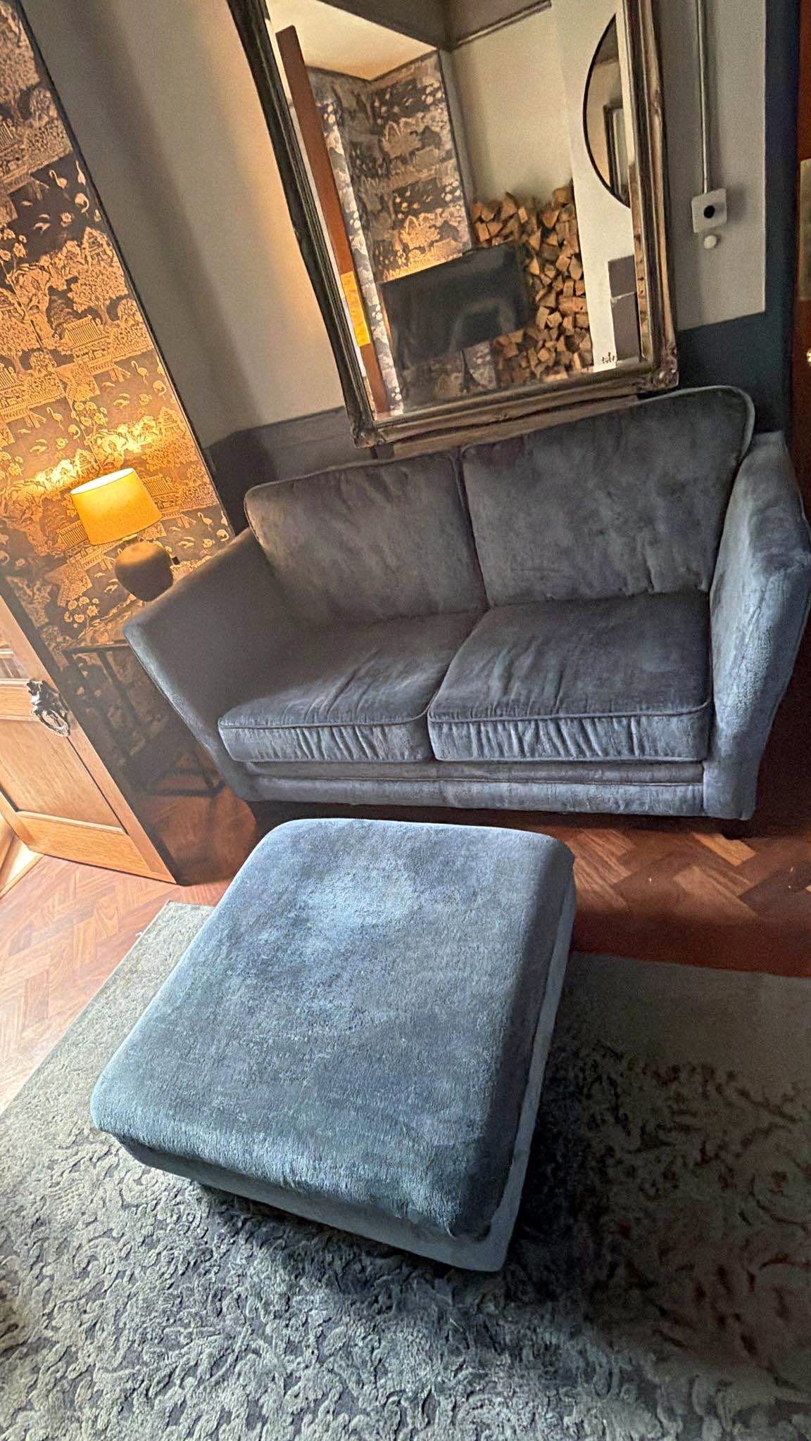 Velvet sofa and foot stool chesterfield style - Sofas, Loveseats ...