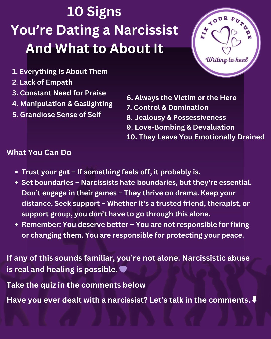 Fix your Future - 10 Signs Your Dating a Narcissist and... | Facebook