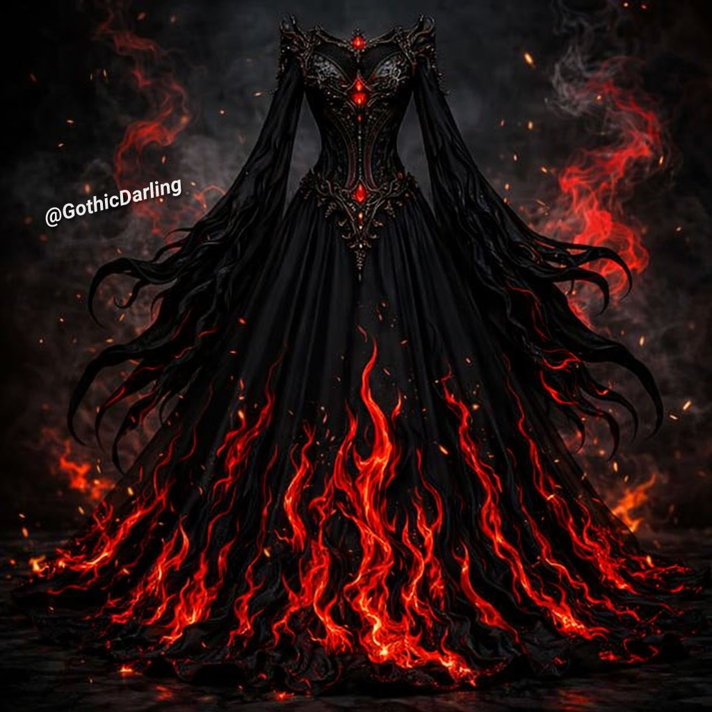 black dress with flames This is the version and red flames, it looks great! Size:9 months