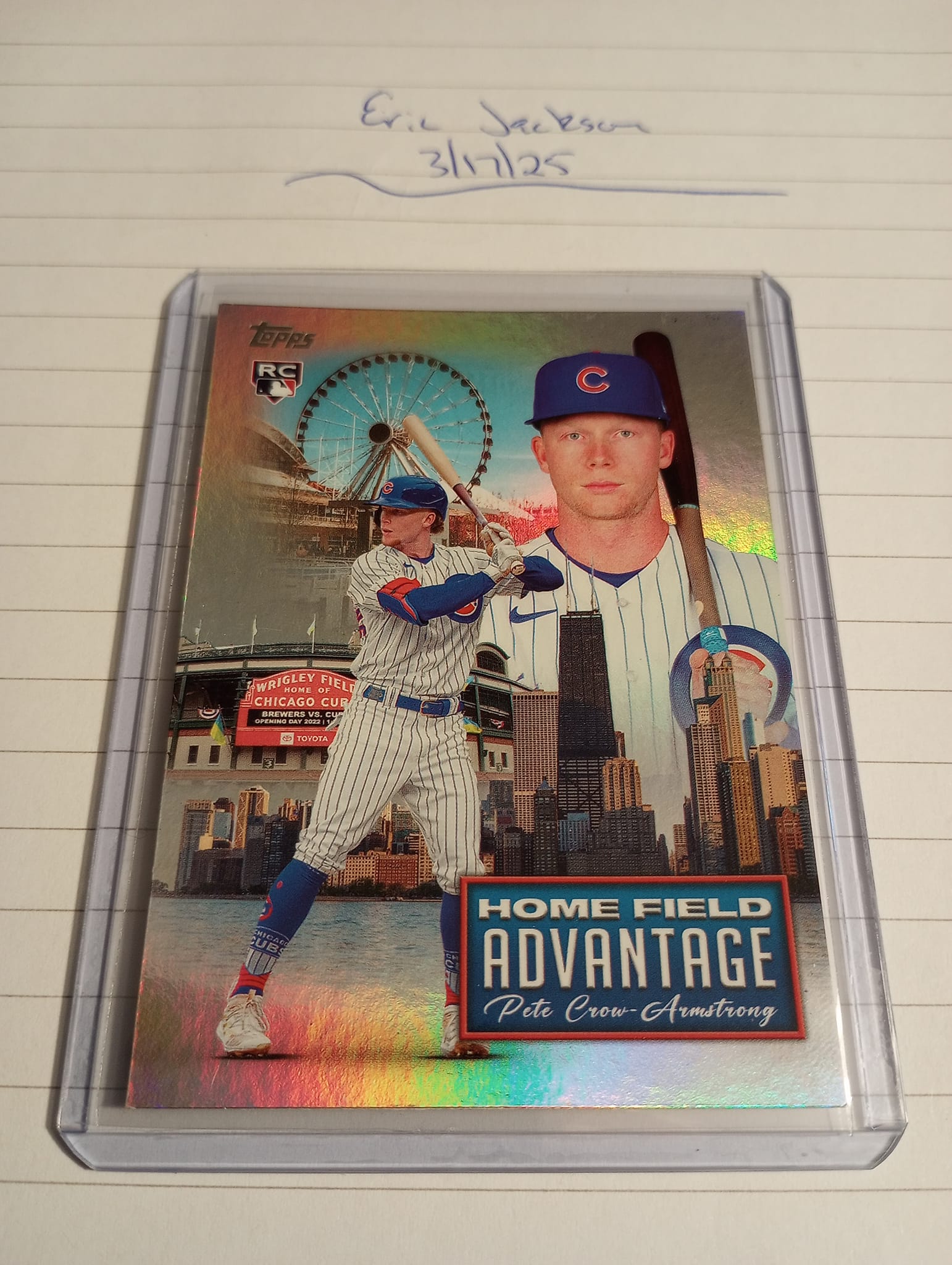 2024 Topps Pete Crow-Armstrong RC Home Field Advantage For Sale 