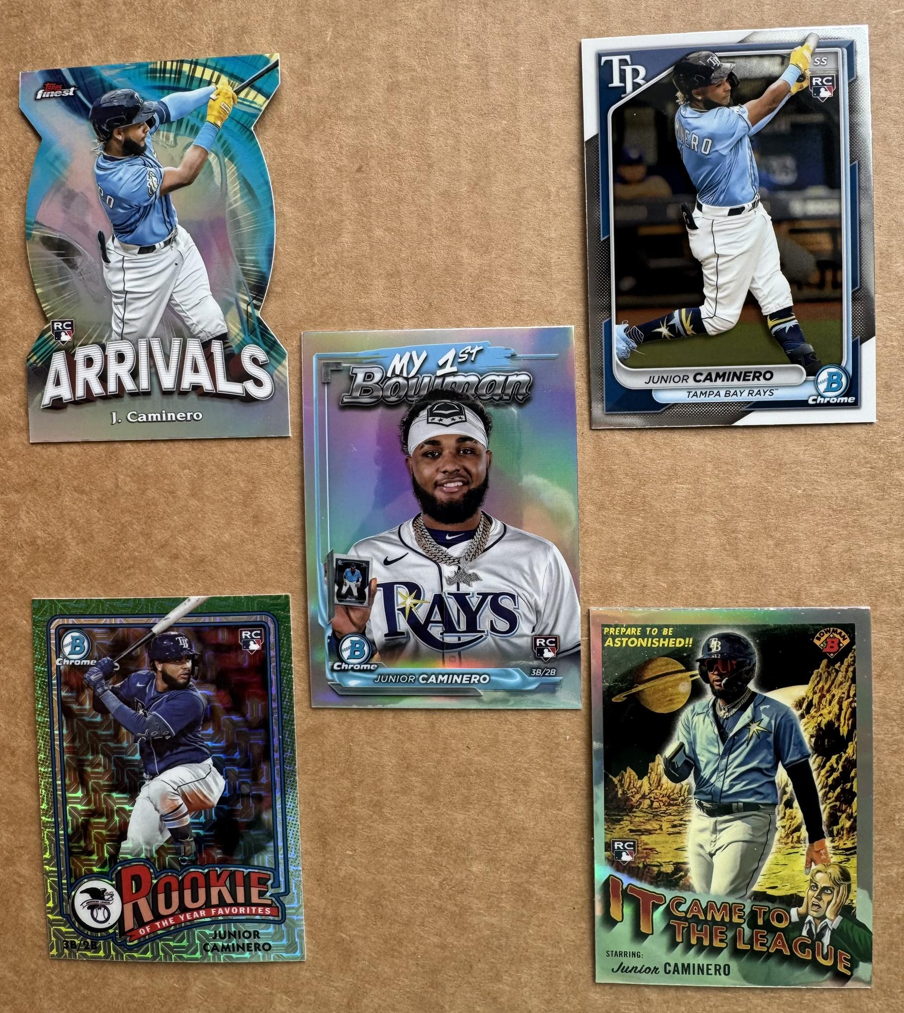 Junior Caminero autographed baseball card auction