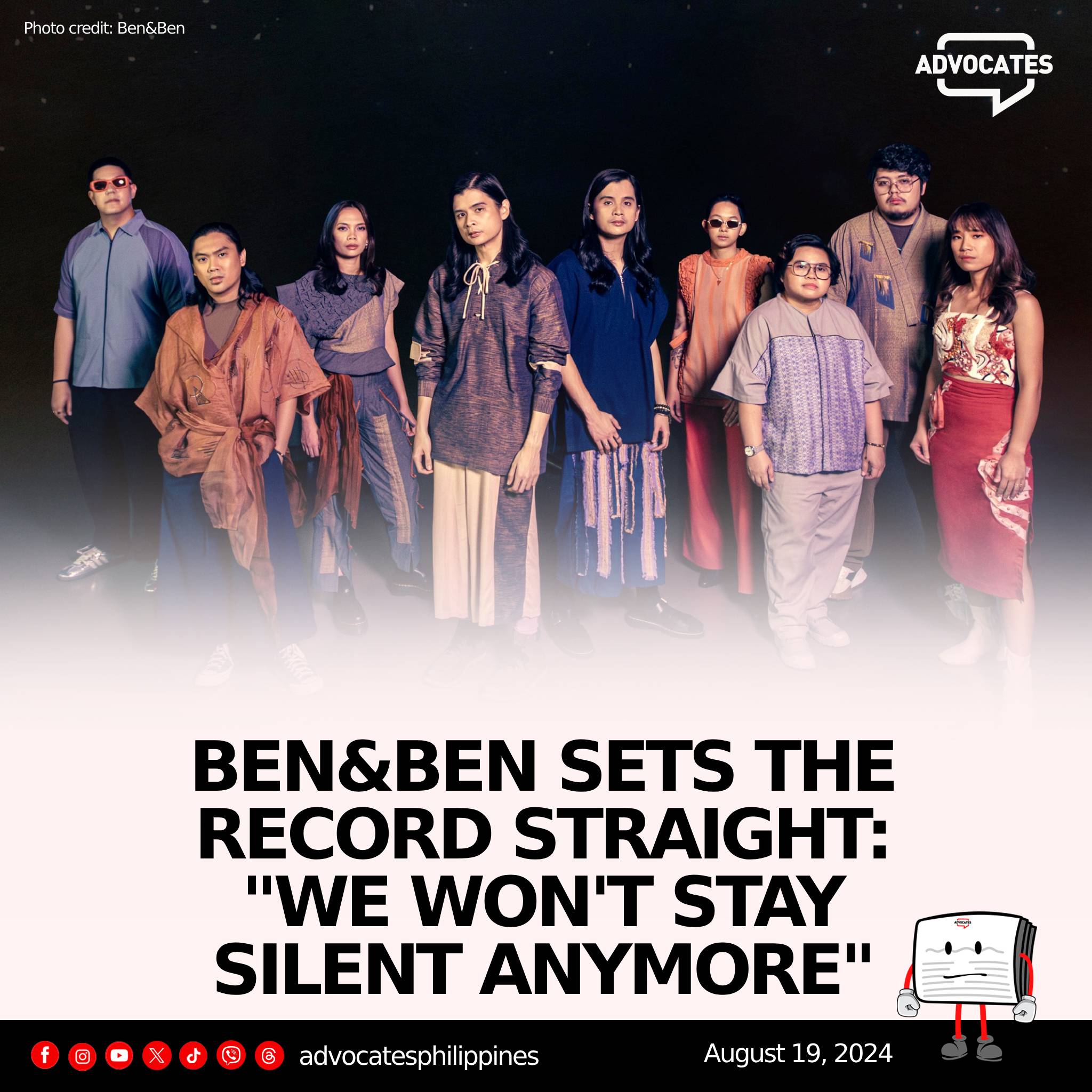 Advocates - Ben&Ben, one of the most beloved bands in the Philippines ...
