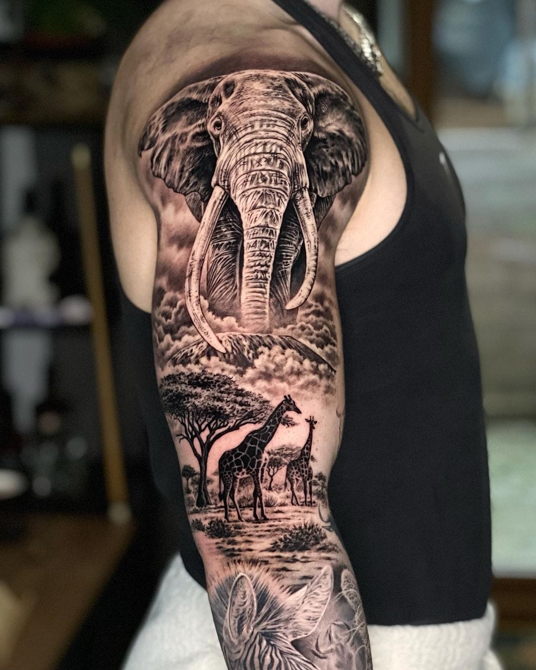Continuation of James' safari themed sleeve. Thanks for sitting