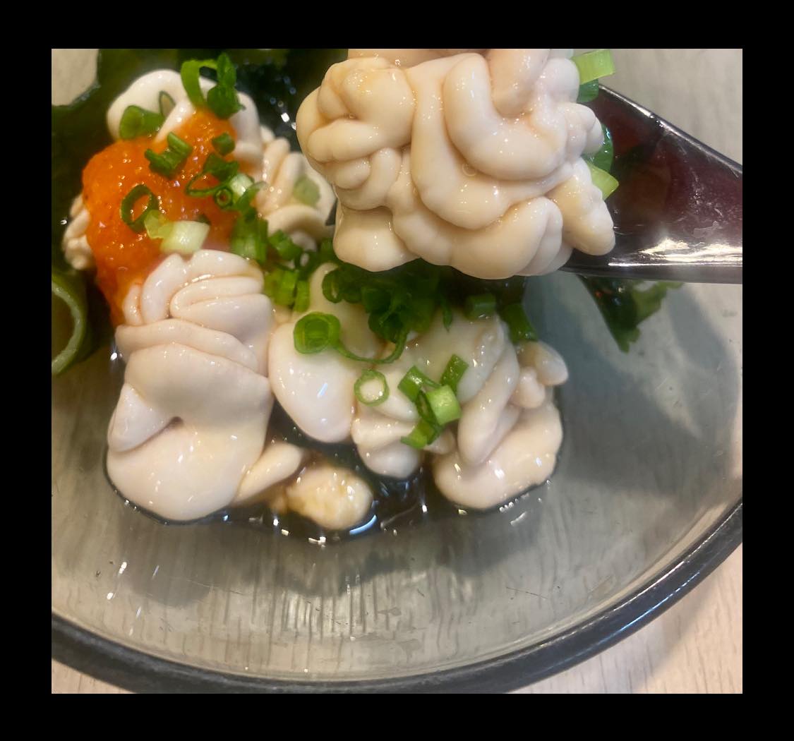 海鮮ふたば屋 - ・ ・ 捌きたての フレッシュな鱈の白子? 一口、味見 