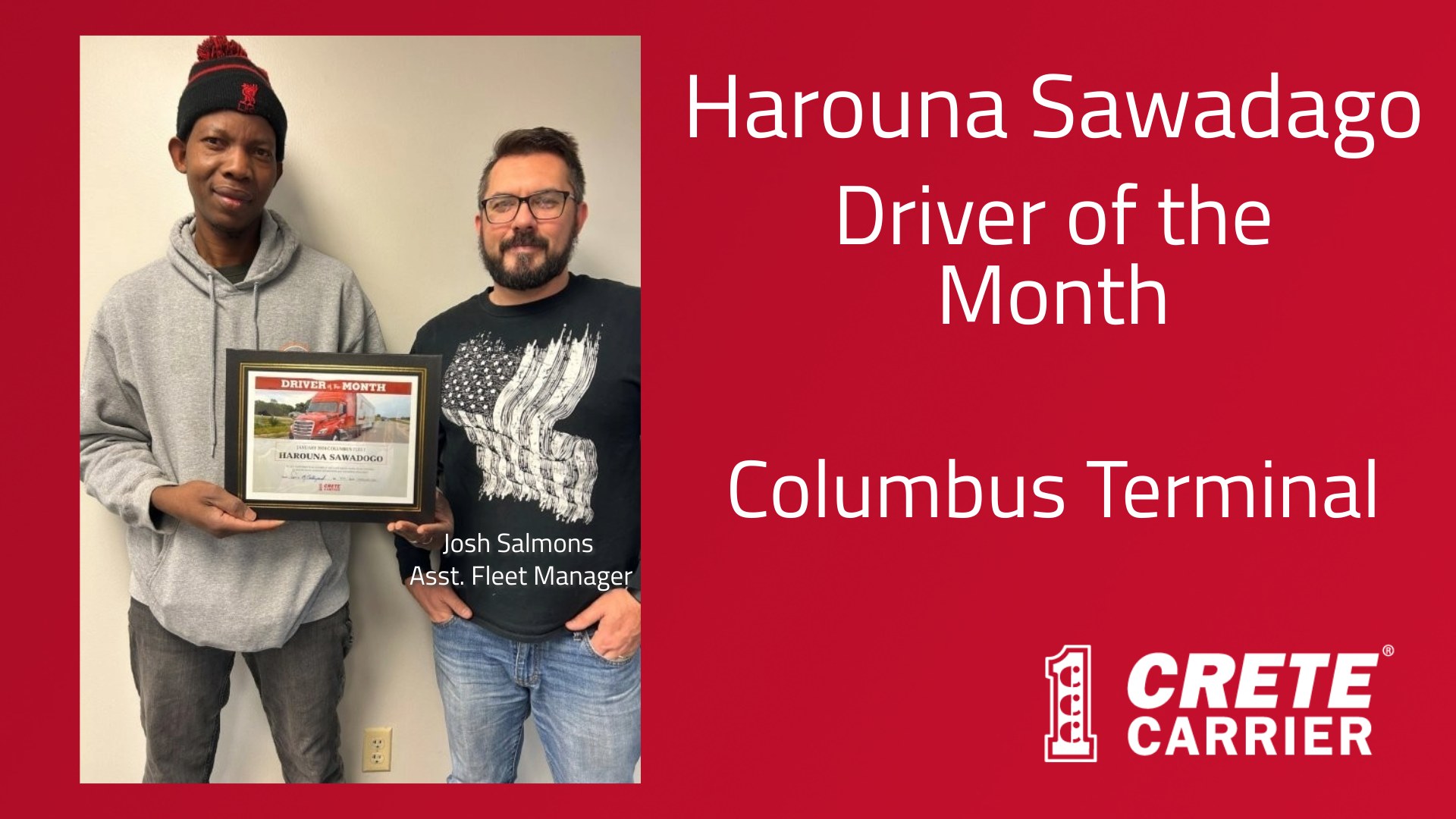 Crete - Harouna Sawadago recently received his Driver of the Month ...