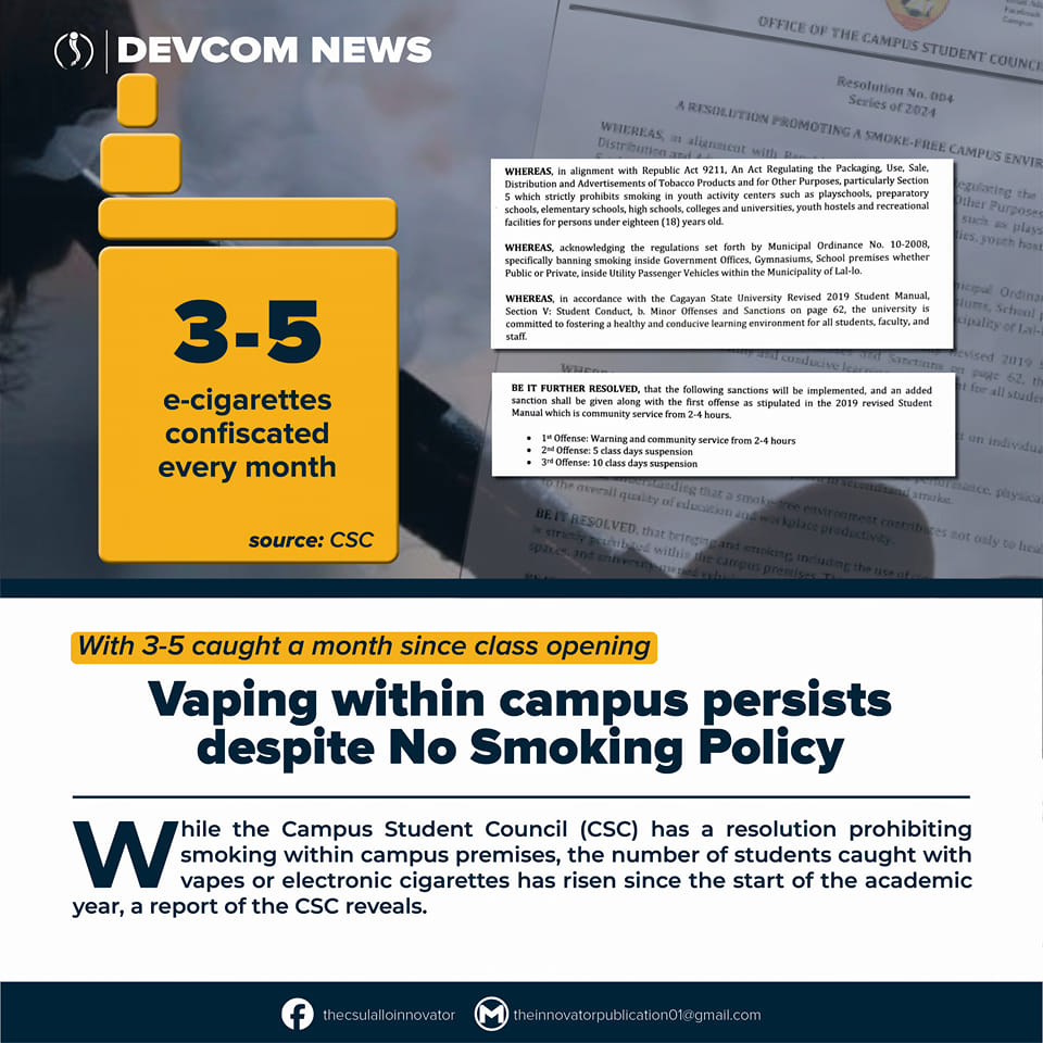 DEVCOM NEWS | 𝘞𝘪𝘵𝘩 3-5 𝘤𝘢𝘶𝘨𝘩𝘵 𝘢... - The CSU Lal-lo Innovator