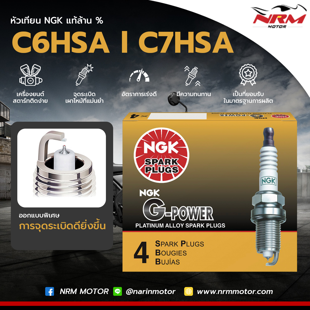NRM - จำหน่ายยกกล่อง!! 🔩หัวเทียน NGK เบอร์ C6HSA, C7HSA 💯แท้ล้าน ...