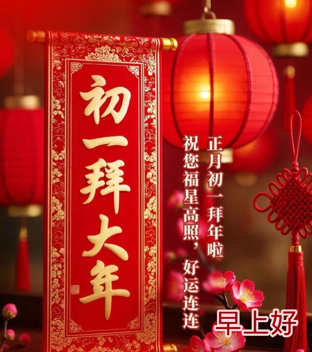 嗨～你好！早安 午安 晚安美圖分享 | 🐎²⁰²⁶大年初一拜年啦🎊恭㊗️大家新年快樂🥂阖家幸福 🥂愿新年胜旧年🏮愿将来胜过往🐎来运转🧣健 ...