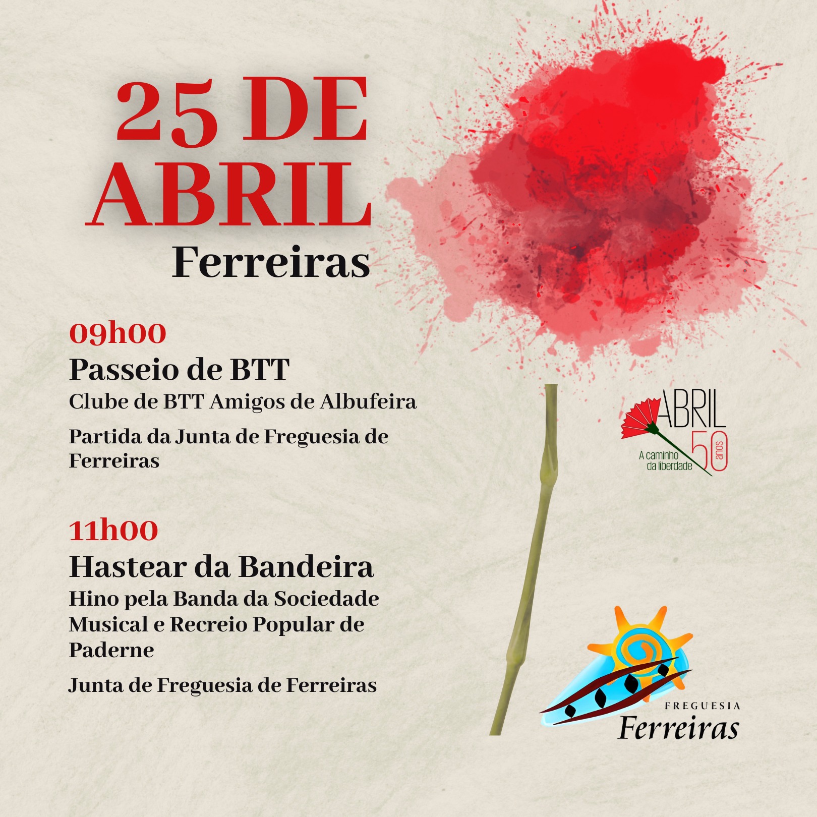 ℹ Programa do 25 de... - Junta de Freguesia de Ferreiras | Facebook