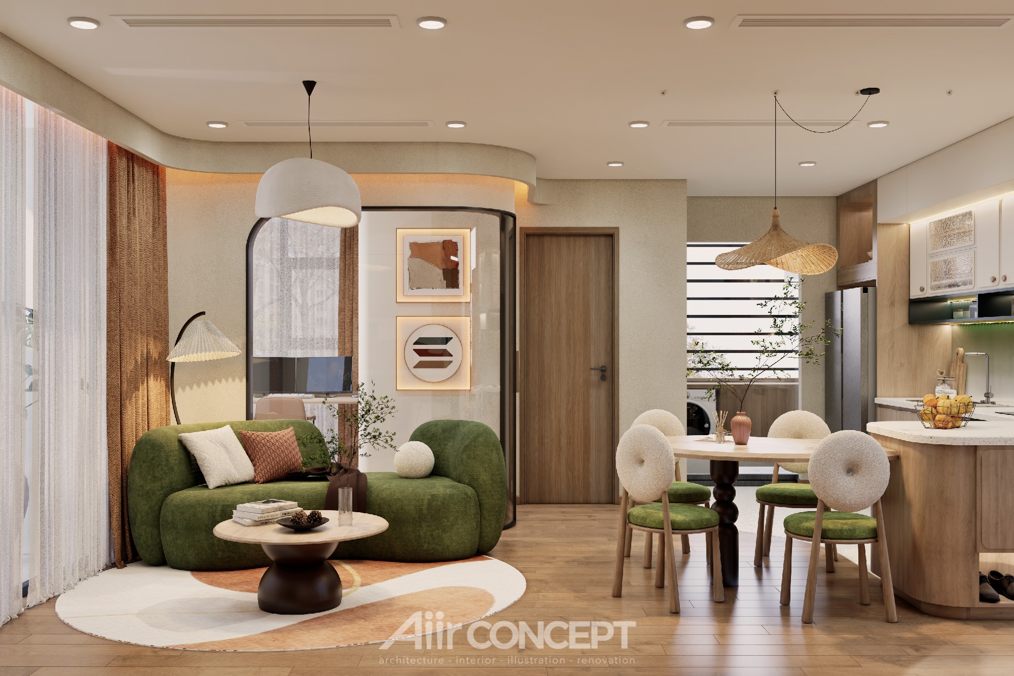 Picture of Aiir - LIVING ROOM & KITCHEN • Project | Whispering Harmony - Eco Green ...
