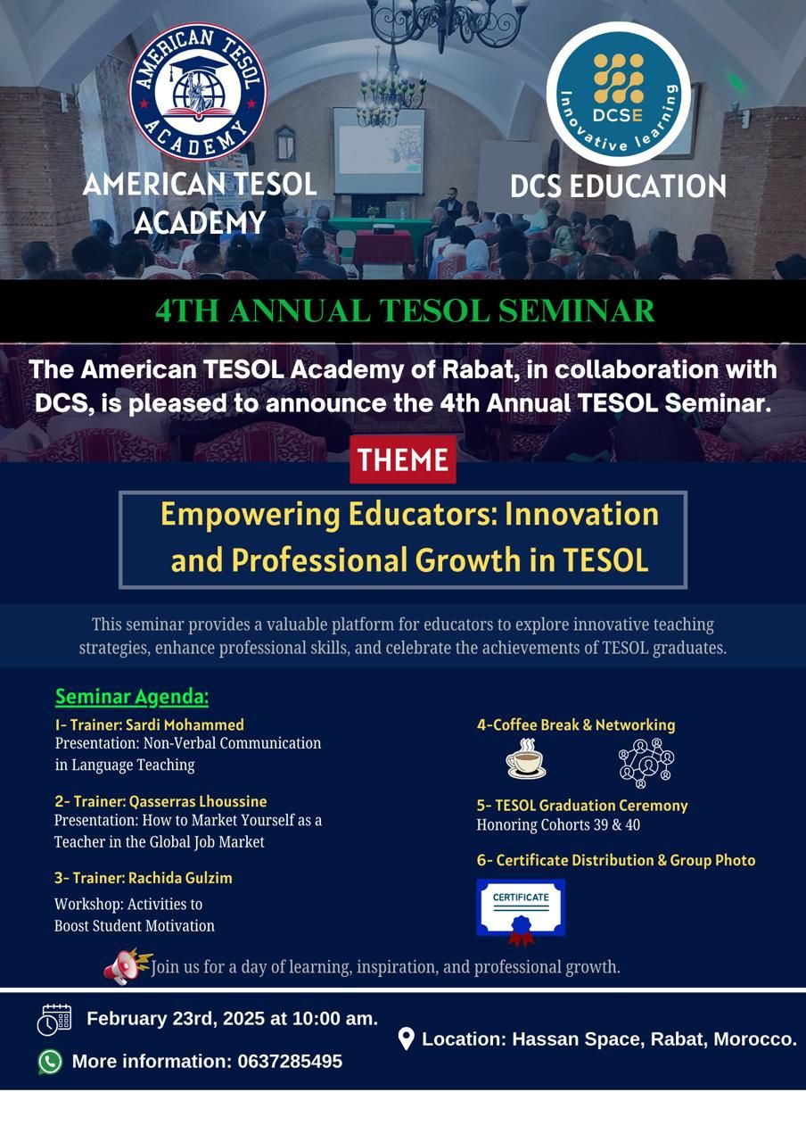 American - The American TESOL Academy of Rabat, in collaboration with ...