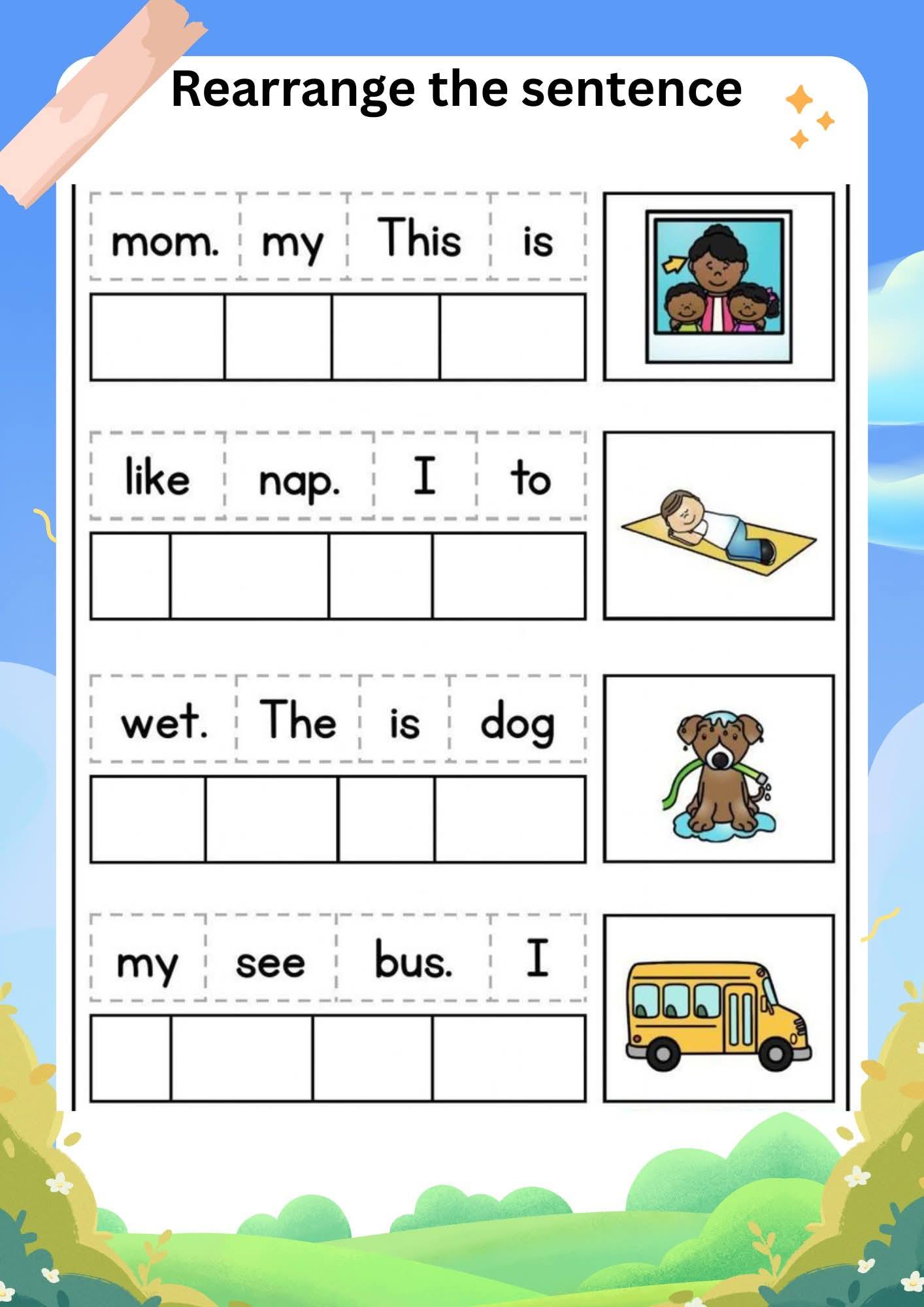 Rearrange To Make A Sentence... - Teacher Sheila's Corner | Facebook
