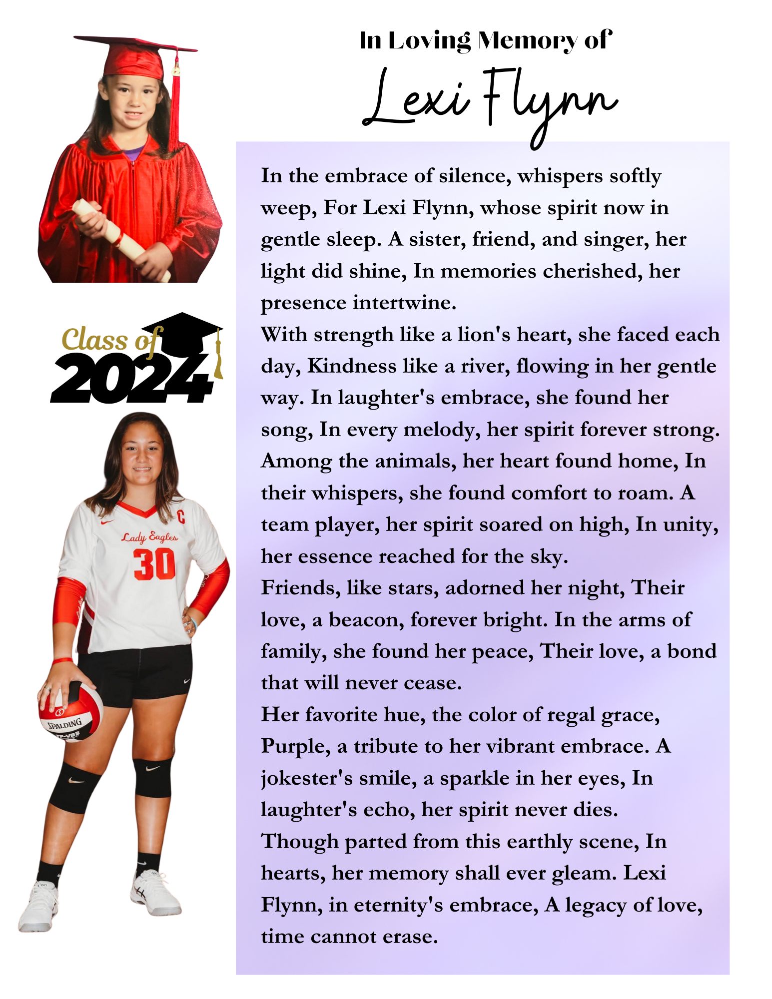 Chillicothe - Senior Spotlight: In Loving Memory of Lexi Flynn. We love ...