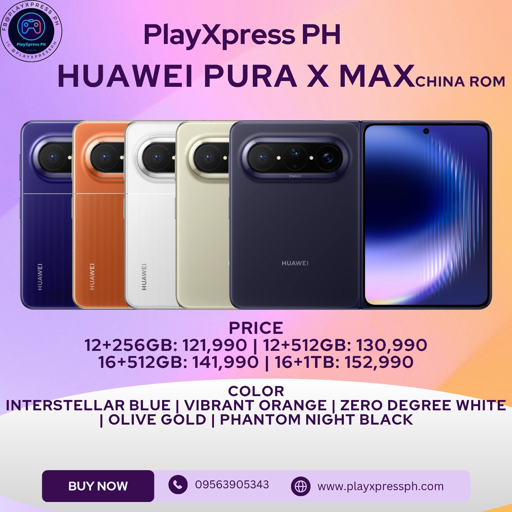 Huawei Pura X Max Pre Order 04.21.2026 HUAWEI Pura X Max HOP-AL00 