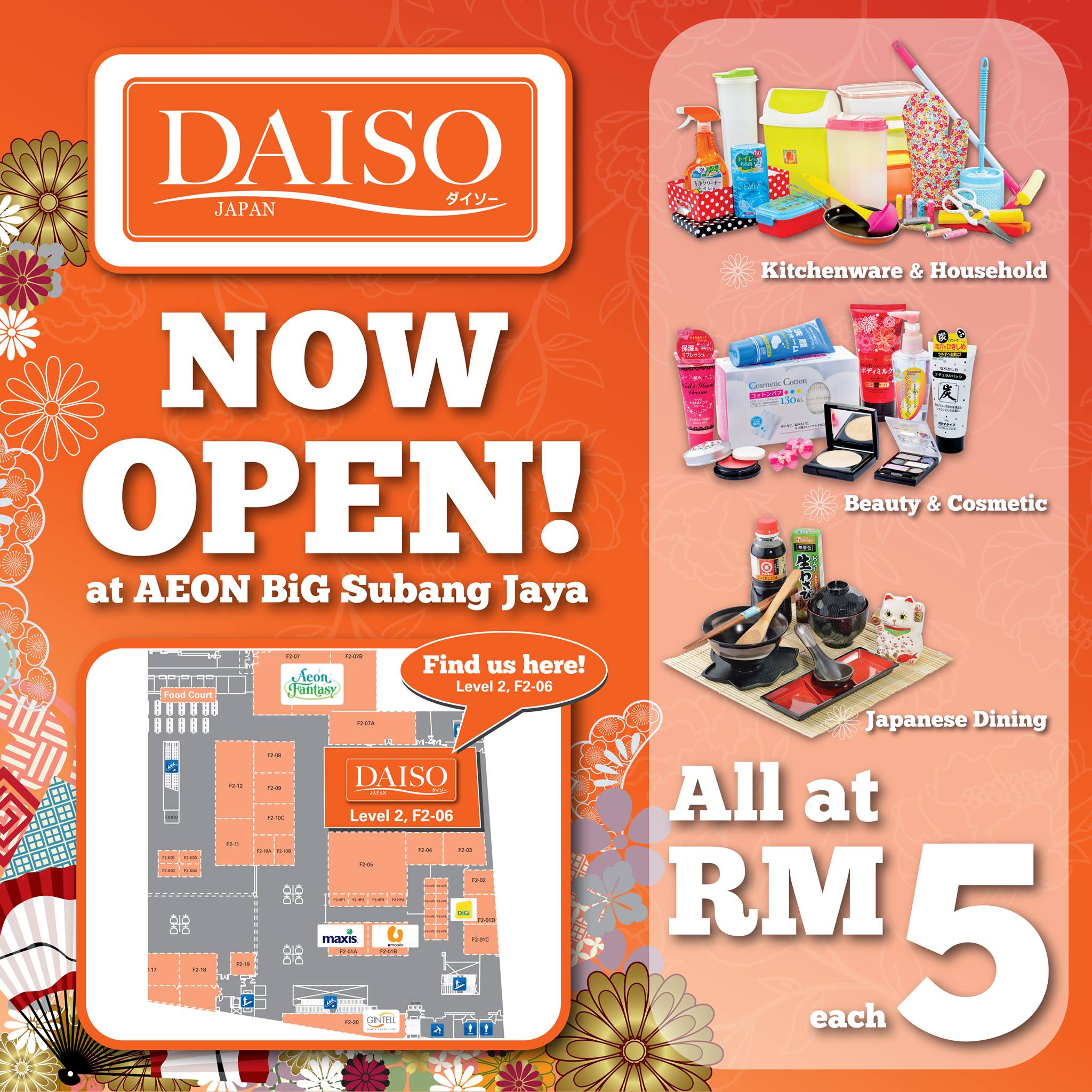 My Aeon Big More Reasons To Visit Us Because Drum Roll Daiso Japan Aeon Big Subang Jaya Is Now Open Find Us At Level 2 F2 06 To