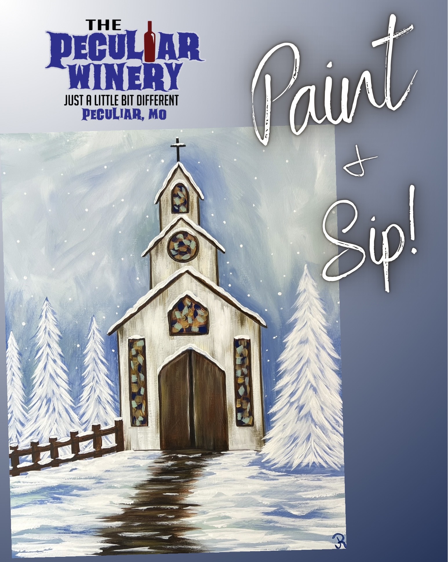 1/26/25 - Wine & Paint with Jonnie Rae - Church in the Snow!