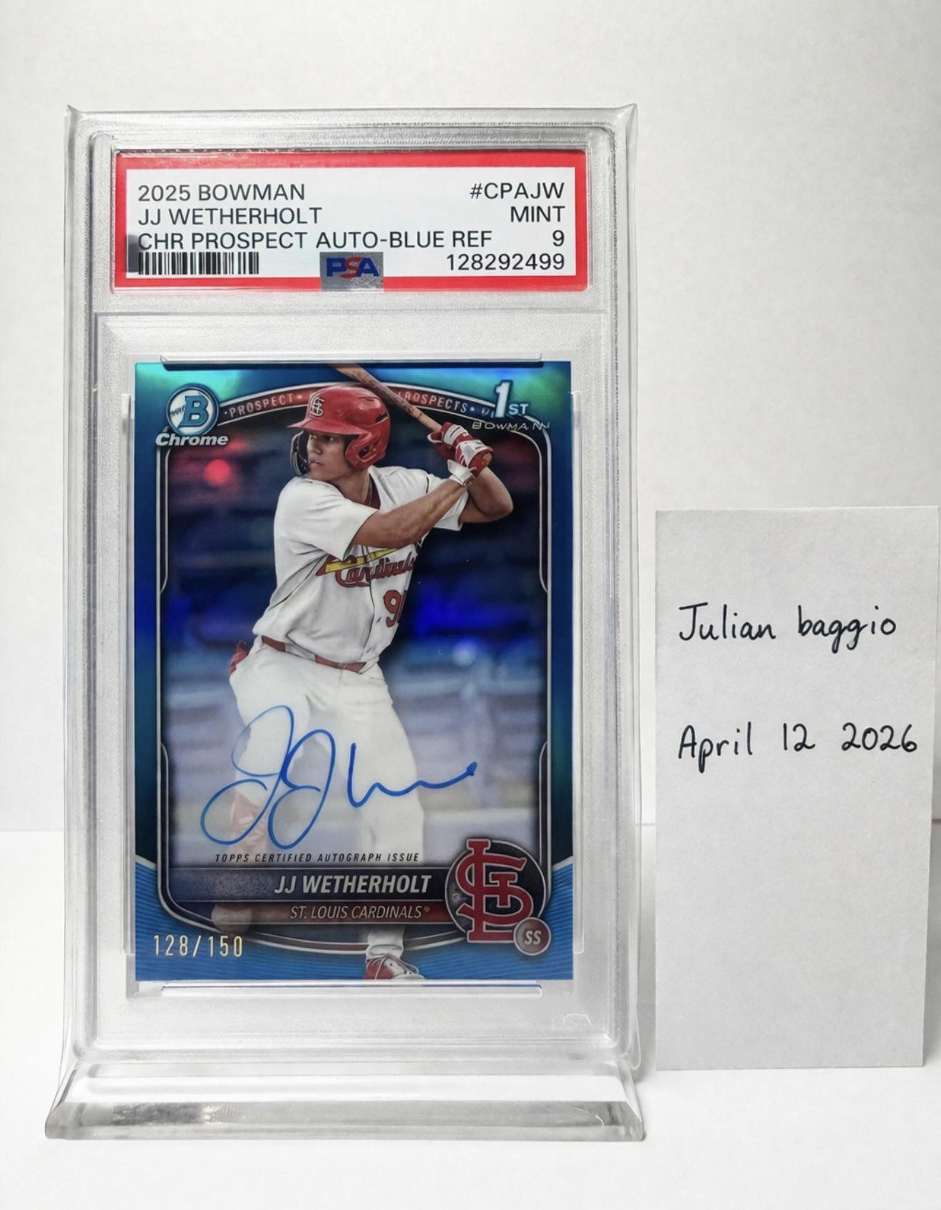 JJ Wetherholt Bowman cards auction