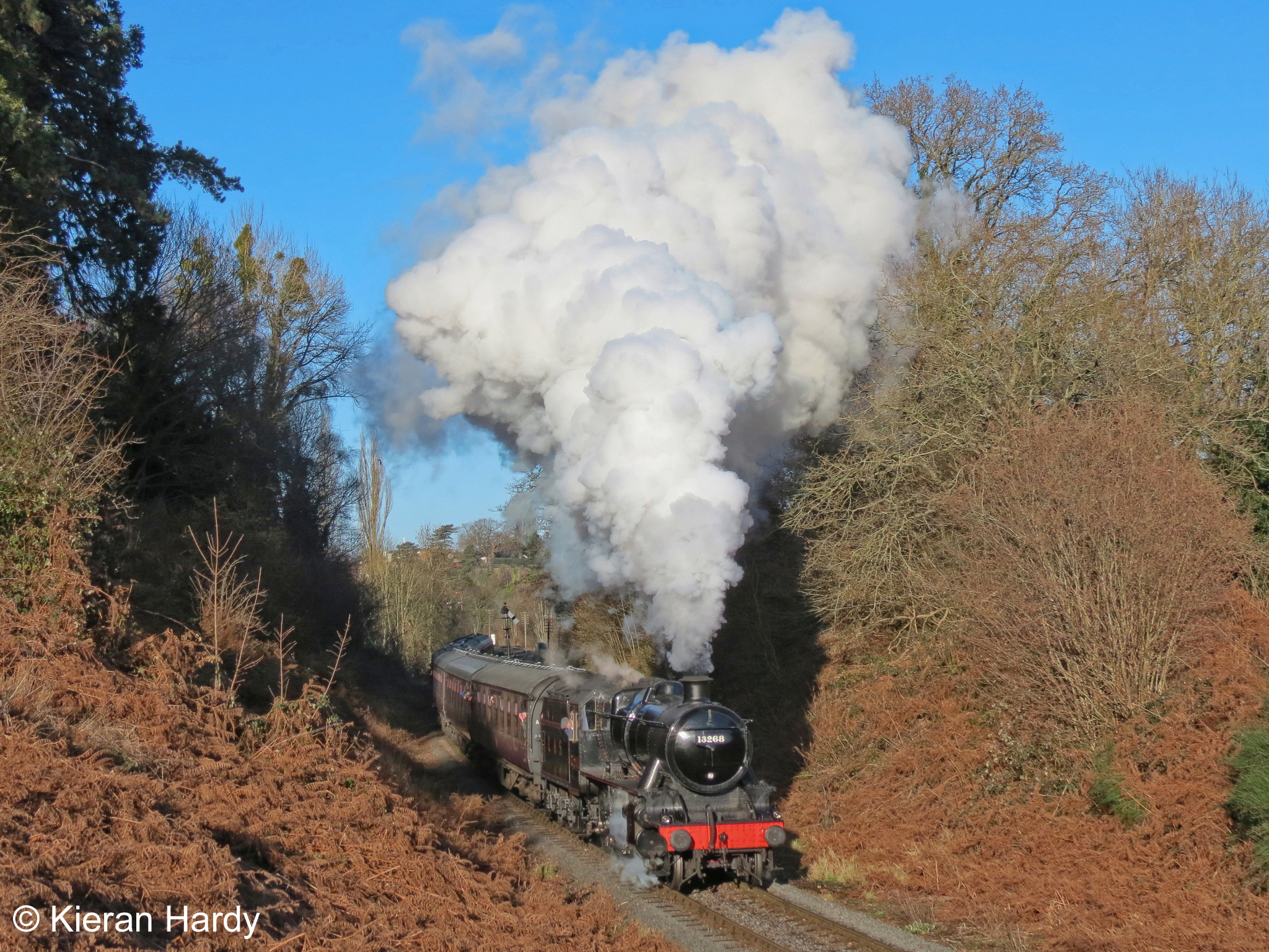 K H - LMS Stanier Mogul No. 13268 makes a Bridgnorth departure at ...