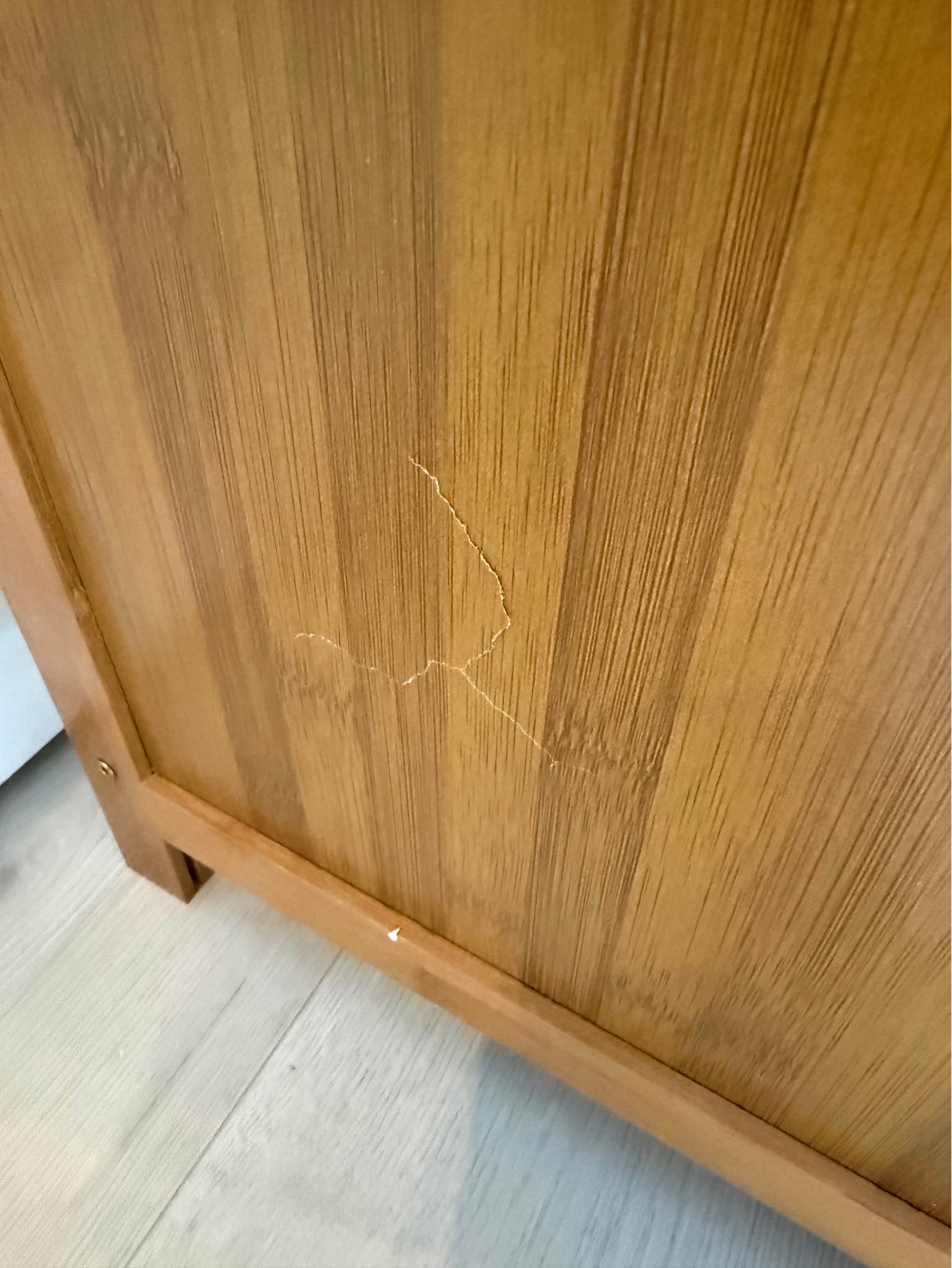 Bamboo “Look” Bookcase (minor damage) 55” T 27” W 12”D - Bookcases ...
